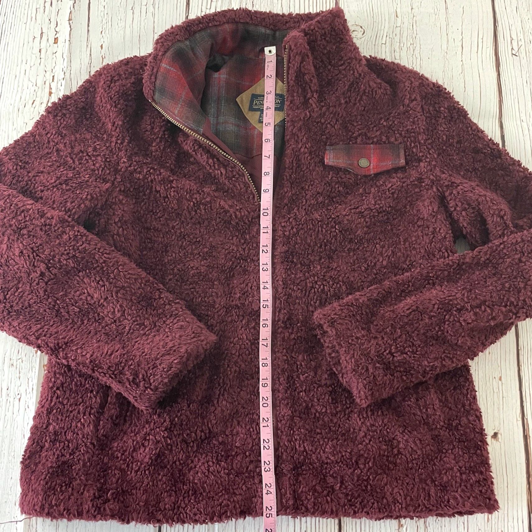 Pendleton Pendleton Jacket Women Large Fleece Full Zip Maroon Red Full Zip Fleece Jacket Women Large Pendleton Red Maroon Womens Jacket Size L / US 10 / IT 46 - 4 Thumbnail