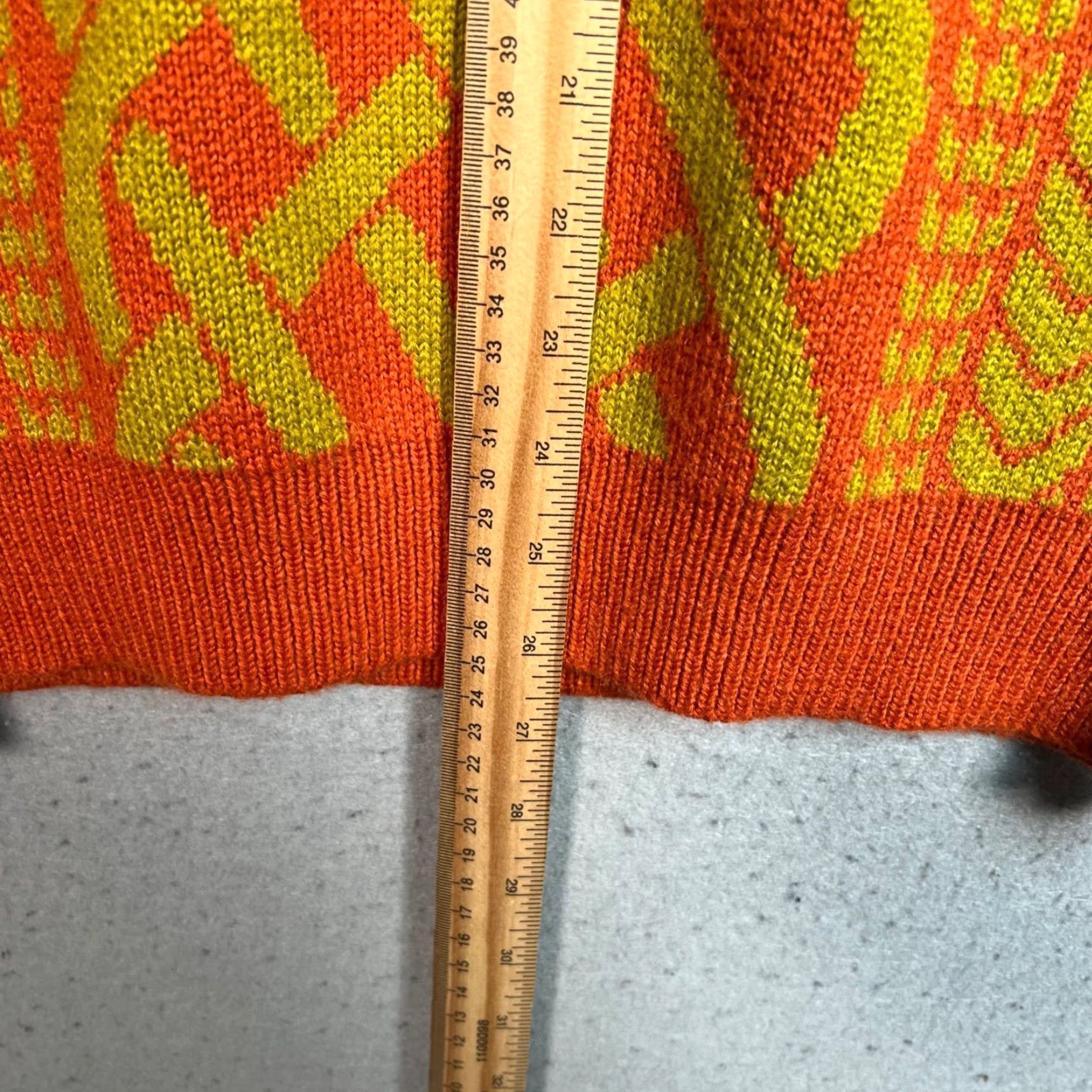 Vintage Iggy Mens Size Medium Orange & Yellow Knit Sweater Wool Blend Pullover Size US M / EU 48-50 / 2 - 6 Thumbnail