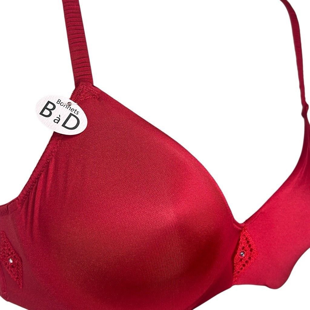 Mademoiselle Non Non ROSY Mademoiselle France Red Luxury Rhinestone Bra NWT 32B Size ONE SIZE - 3 Thumbnail