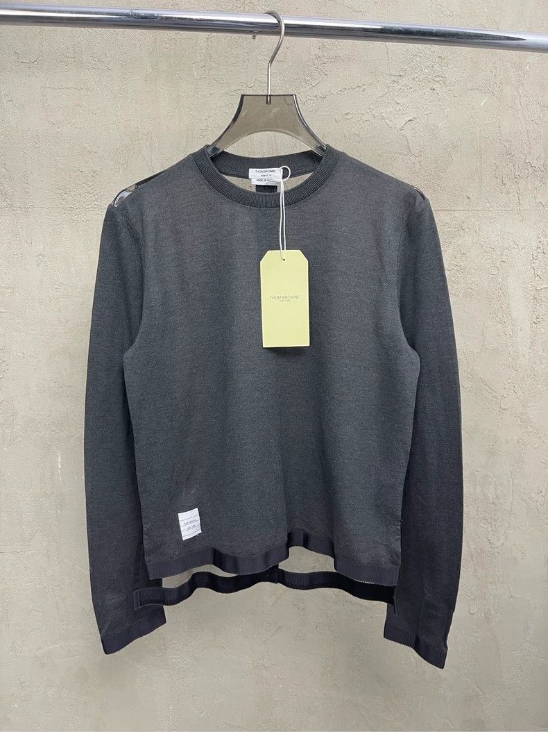 Thom Browne Thom browne Gray back button transparent mesh show long-sle Size US XXS / EU 40 - 1 Thumbnail