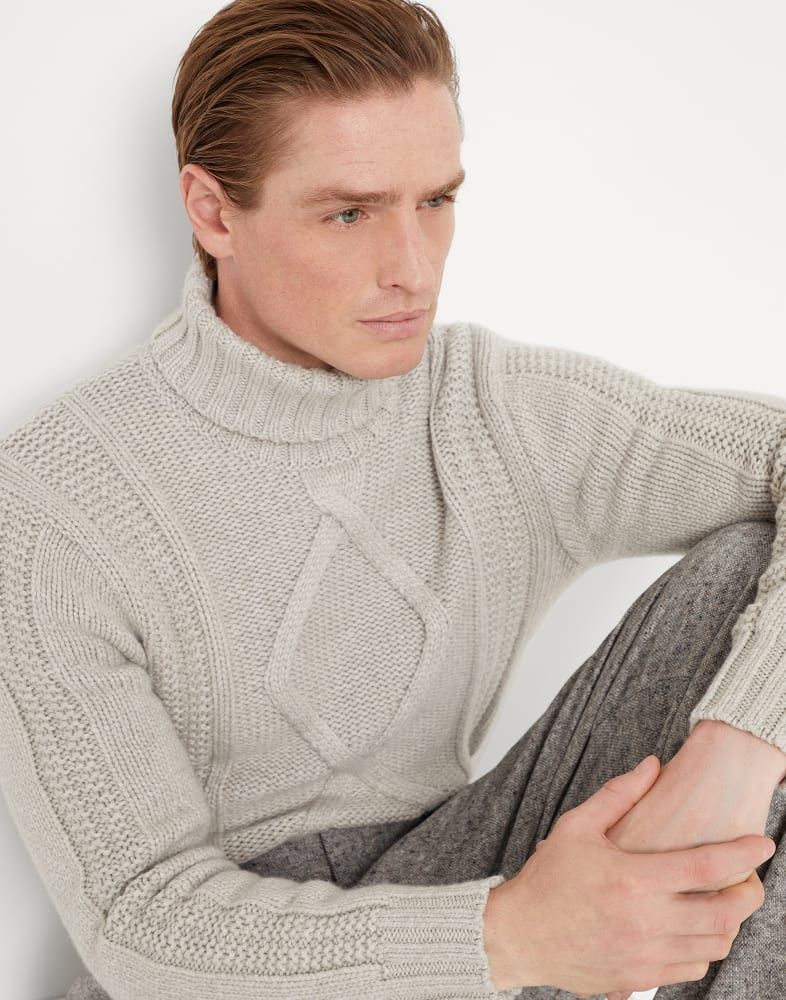 Brunello Cucinelli o1w1db10825 Cashmere Turtleneck in Grey Size US L / EU 52-54 / 3 - 3 Thumbnail