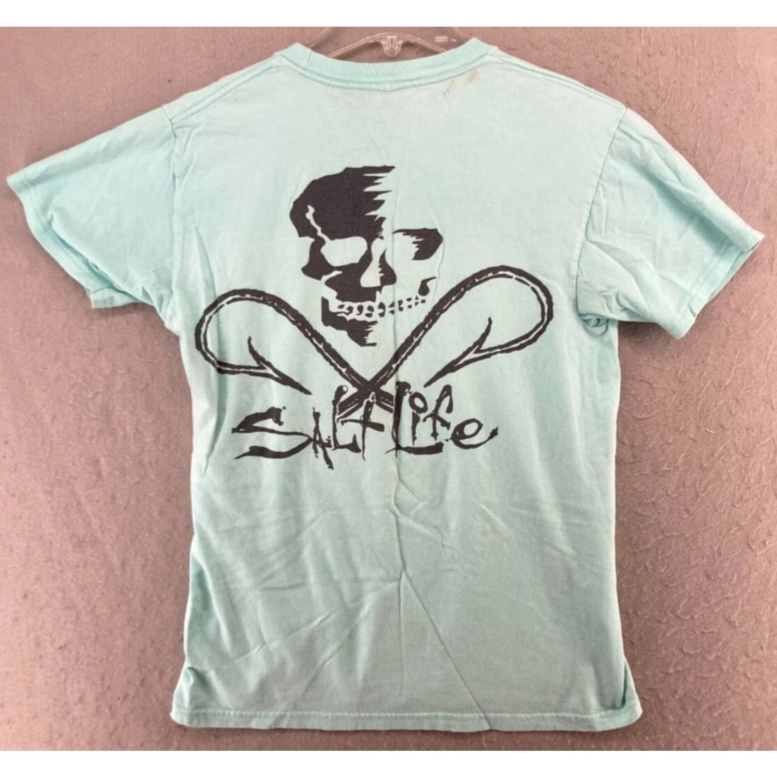 Vintage Salt Life Mens Small Blue Skull Hooks Fishing TShirt Live Salty Coastal Size US S / EU 44-46 / 1 - 7 Thumbnail
