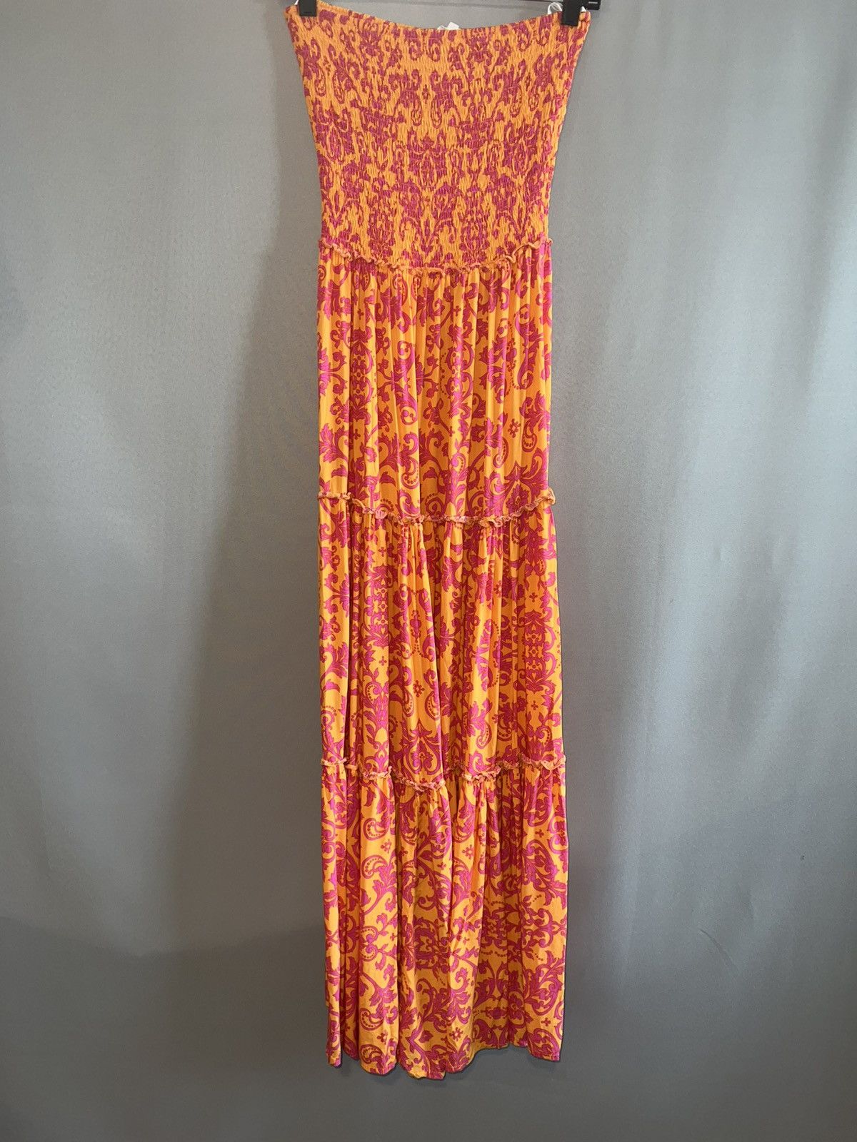 Other Abel The Label Strapless Maxi Dress Orange Pink Paisley M Size M / US 6-8 / IT 42-44 - 2 Thumbnail