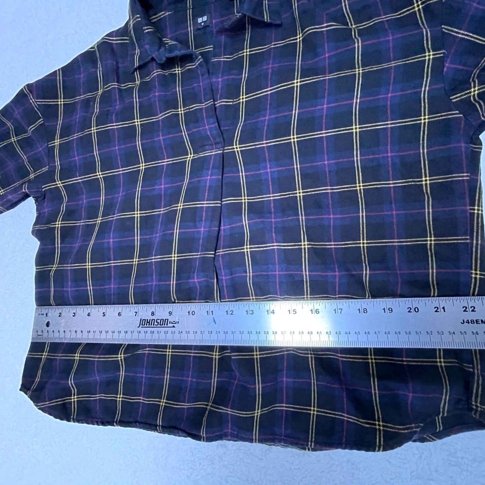 Uniqlo Uniqlo Women's Long Sleeve Plaid Flannel Oversized Shirt XS Gray Purple Size XS / US 0-2 / IT 36-38 - 6 Thumbnail