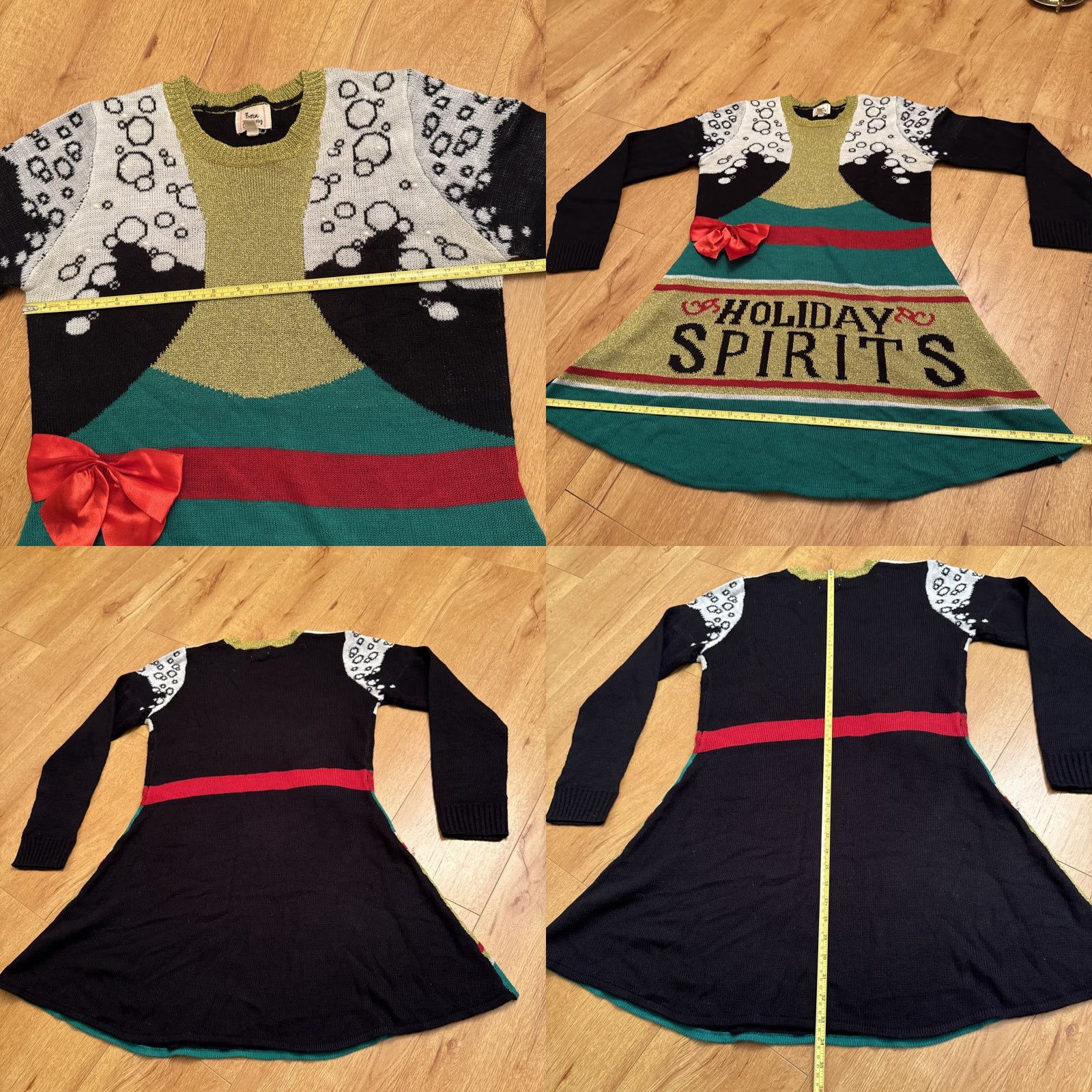 Vintage Womens Christmas Sparkle Spirits Holiday Party Long Sleeve Knit Sweater Dress XL Size XL / US 12-14 / IT 48-50 - 8 Thumbnail