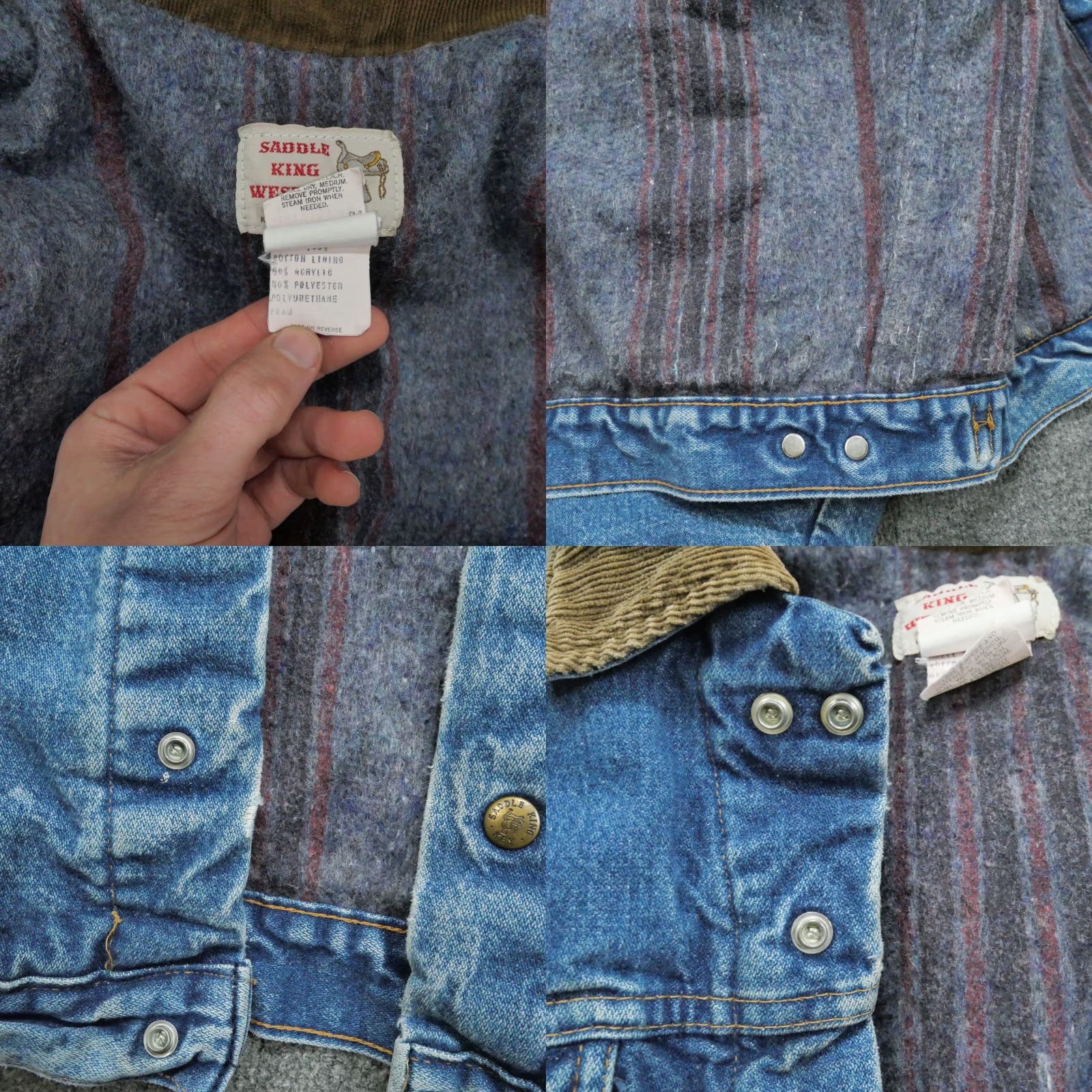 Vintage VINTAGE Key Jacket Mens 48 Denim Blue Lined Saddle King Distressed Cotton Jeans Coat - Casual - Regular - Snap - Basic - 3/10 Condition - Men Size US 32 / EU 48 - 9 Thumbnail