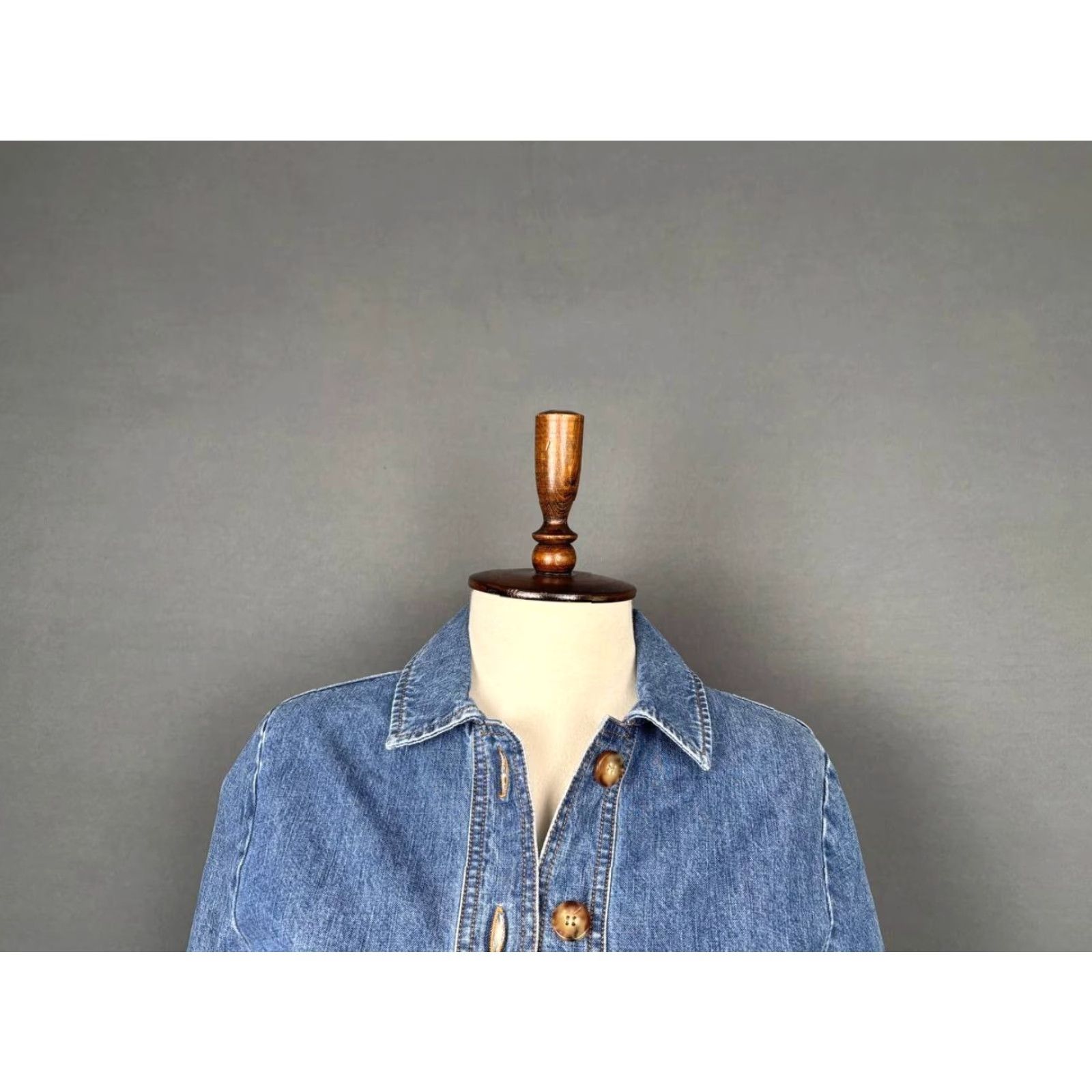 Denime Sezane Womens Trucker Jacket Denim Blue Size 34 Regular Long Sleeve Cotton Lining Buttons Zip Jacket Mens? Size XXS / US 00 / IT 34 - 7 Thumbnail