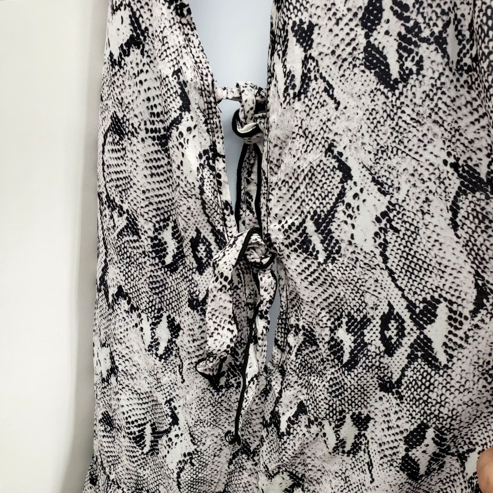 Vintage Chelsea28 Women's Snakeskin Tunic Dress Ruffle Hem Knee Length L NEW Size L / US 10 / IT 46 - 4 Thumbnail