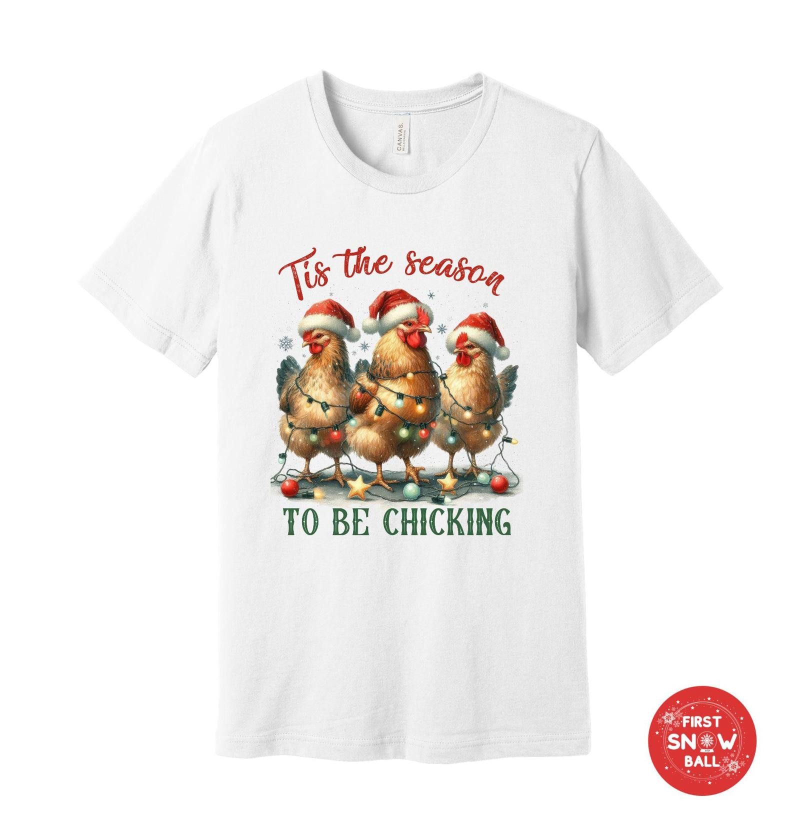 Designer To Be Chickening Christmas T-shirt, Funny Holiday Chicken Size ONE SIZE - 1 Thumbnail