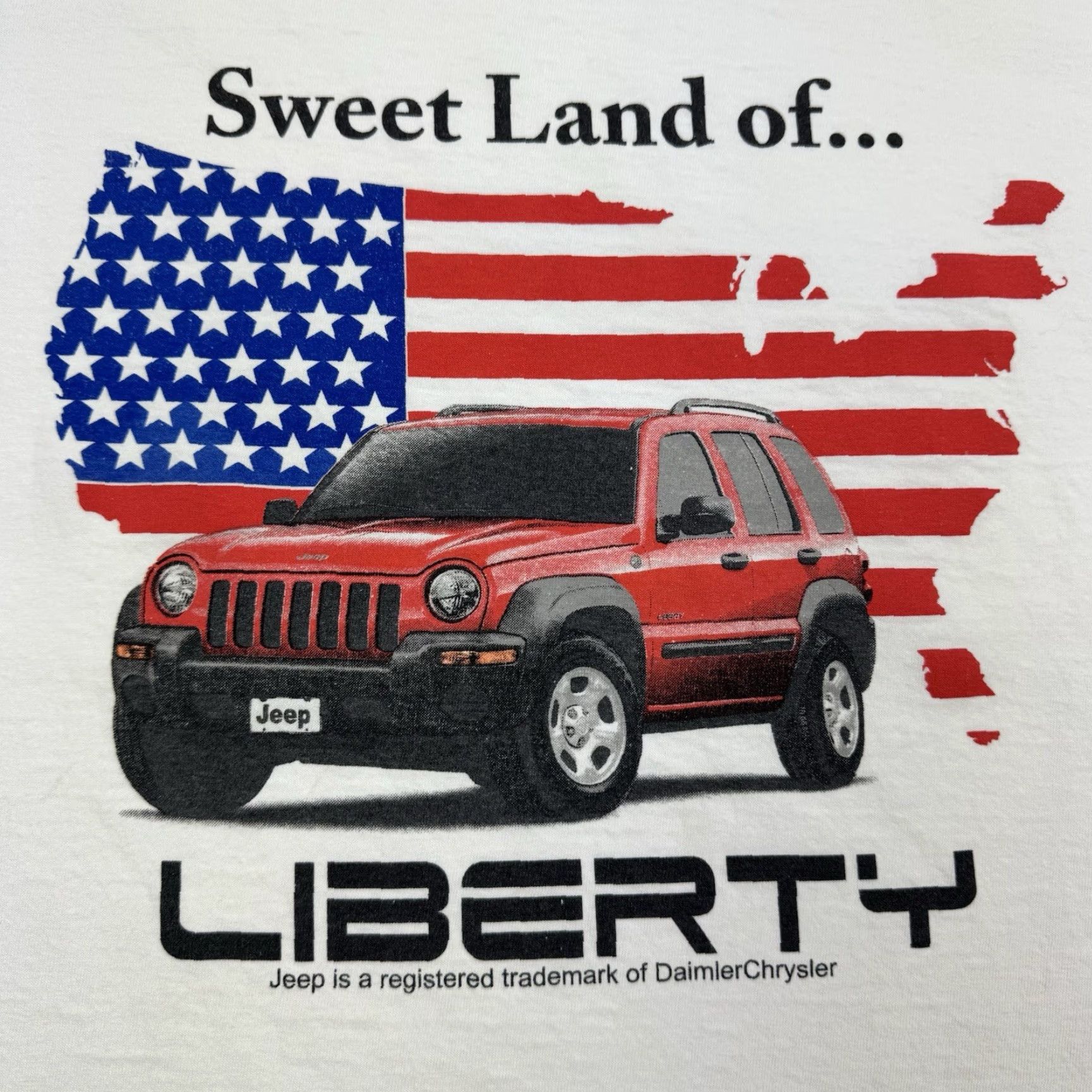 Jeep VINTAGE Jeep T-Shirt Car Promo Adult Medium White USA Y2K Graphic Print Mens M Size US M / EU 48-50 / 2 - 2 Thumbnail