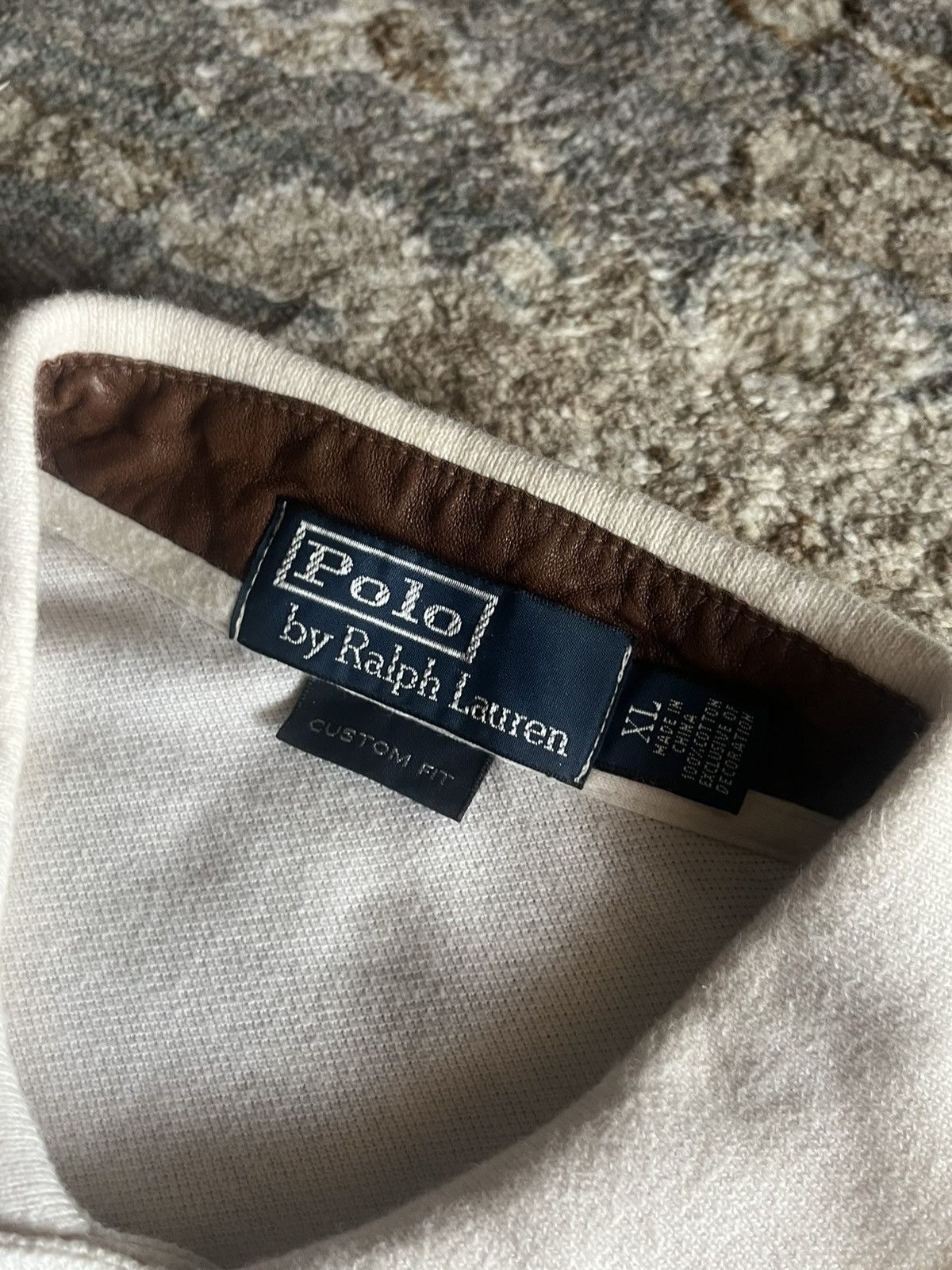 Polo Ralph Lauren OFF WHITE COLOR POLO EQUESTRIAN PONY RARE LEATHER TRIM POLO Size US XL / EU 56 / 4 - 4 Thumbnail