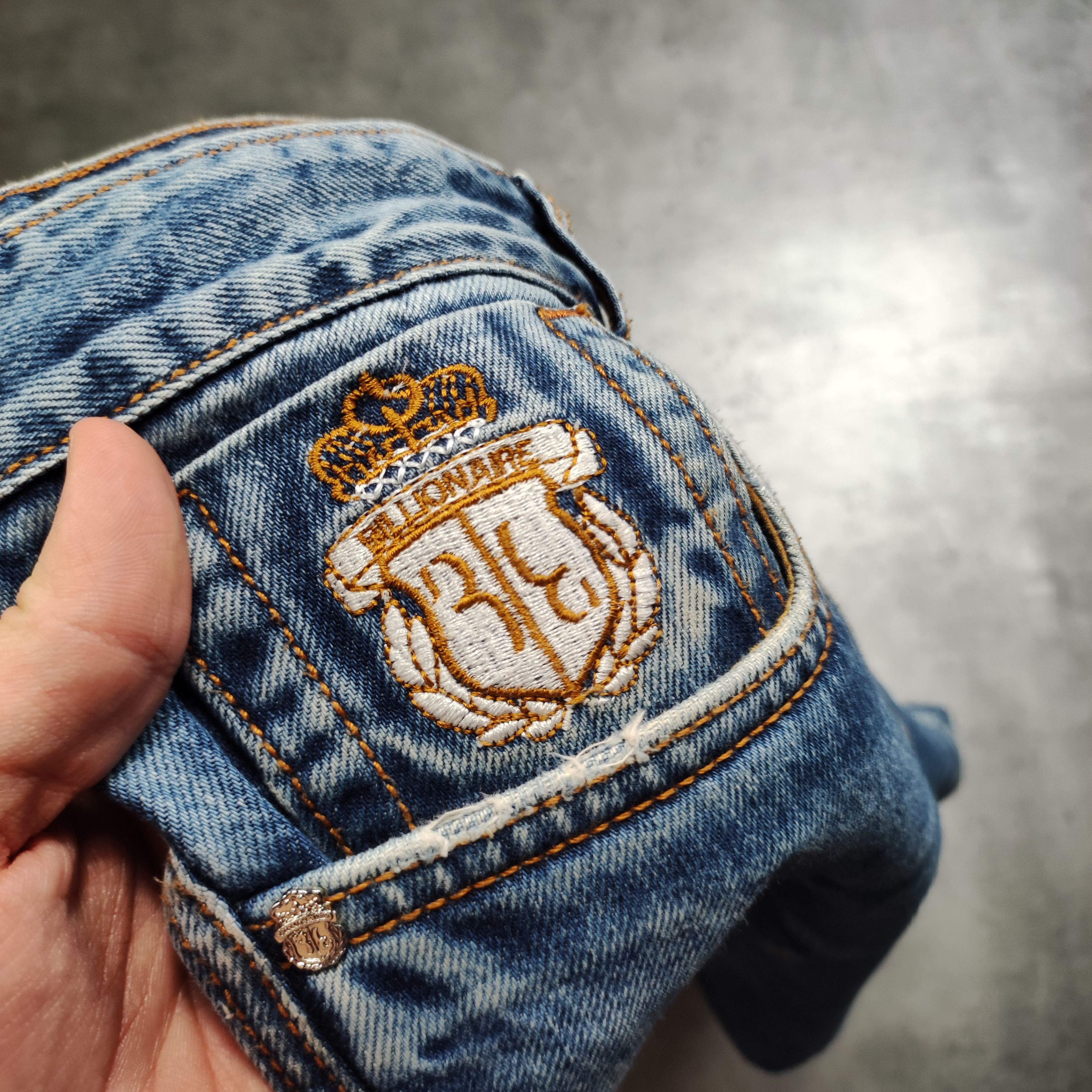 Billionaire Couture RARE Billionaire Couture Italy Crocodile Distressed Denim Size US 32 / EU 48 - 6 Thumbnail