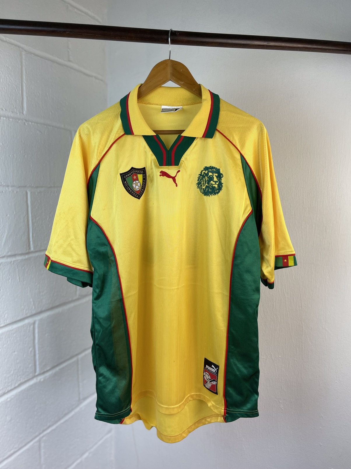 image of 1998 Camerounaise Worldcup Away Jersey in Yellow, Men's (Size XL)