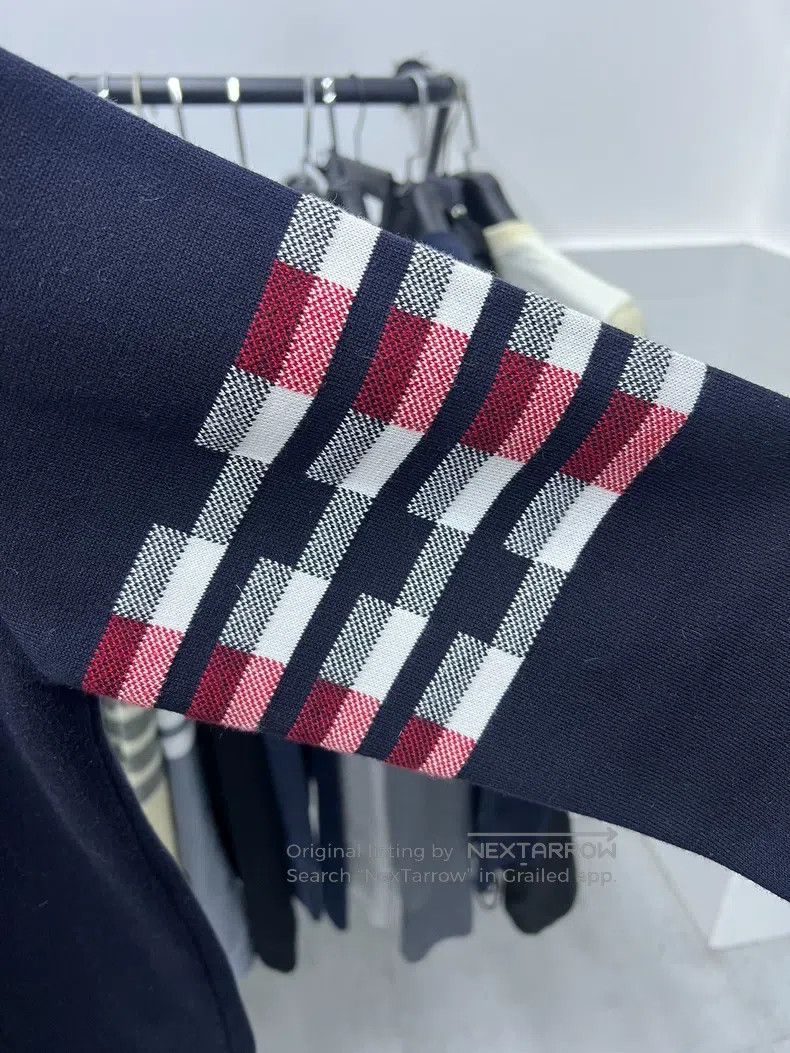 Thom Browne Thom Browne Blue-gray dog striped knitted round neck sweat Size US S / EU 44-46 / 1 - 3 Thumbnail