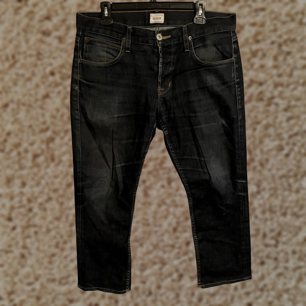 Hudson Hudson Byron Jeans Men's 34 36x27 Straight Fit Dark Denim Button Fly 5 Pocket Size US 34 / EU 50 - 1 Thumbnail
