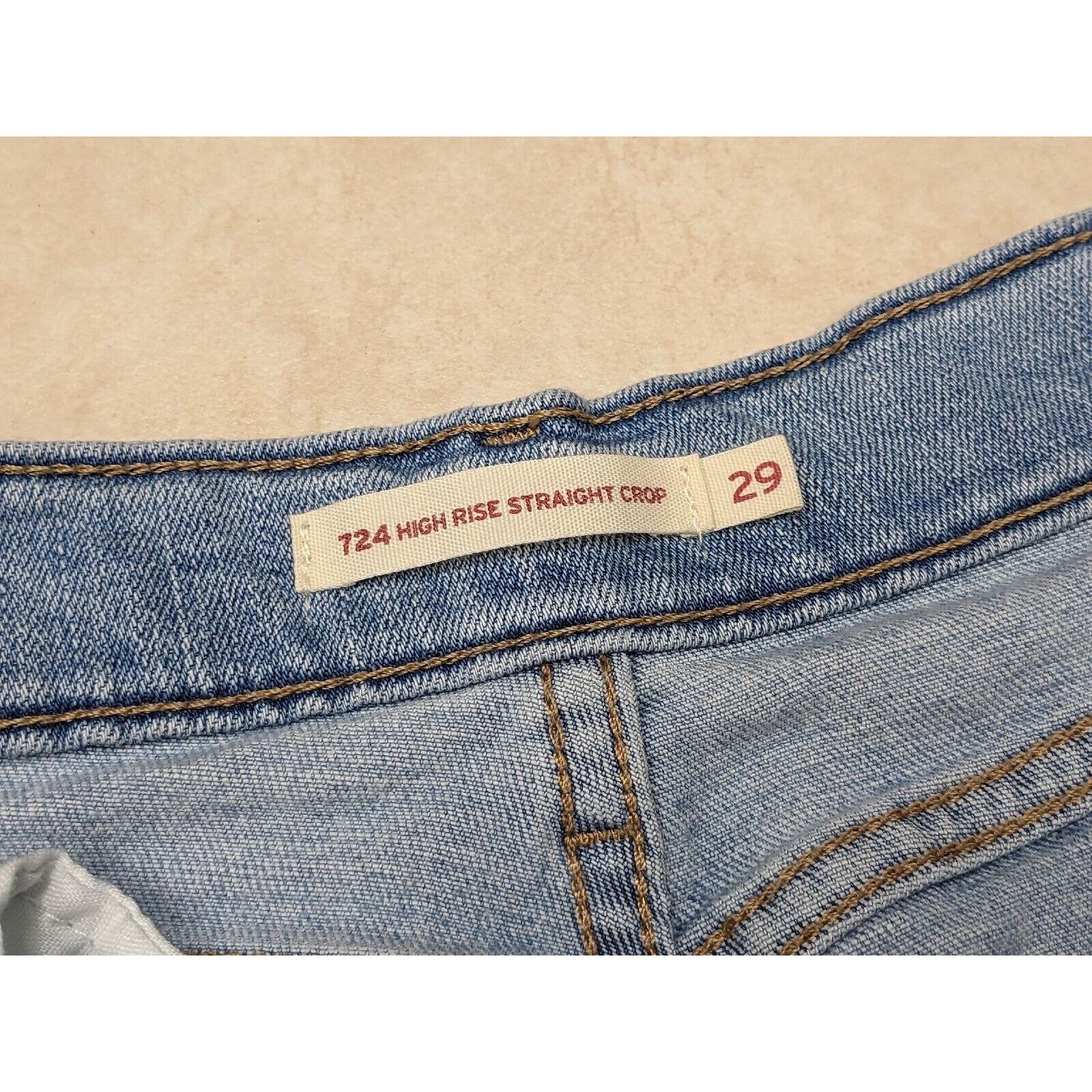 Levi's Levi's Pants Womens 31 Blue 724 High Rise Straight Crop Size 31" - 5 Thumbnail