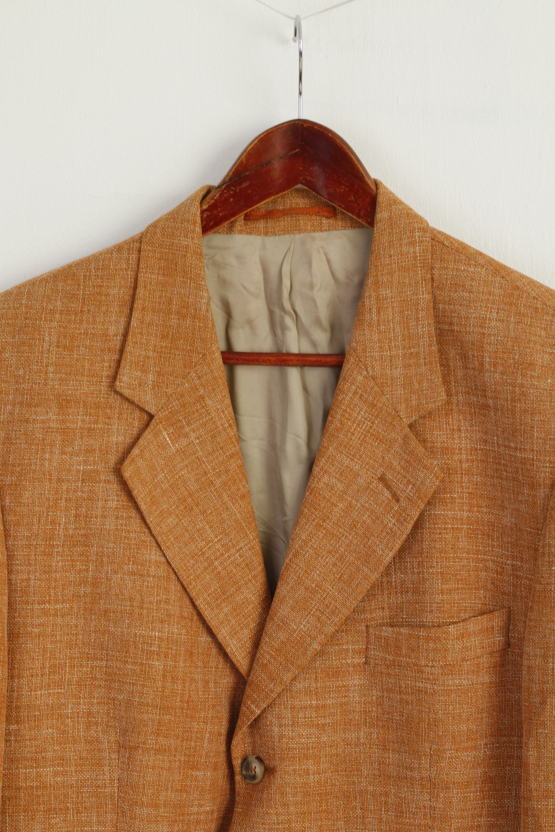 Vintage Nicolas Scholz Men 52 42 Blazer Brick Linen Blend 8301 Size 42R - 2 Thumbnail