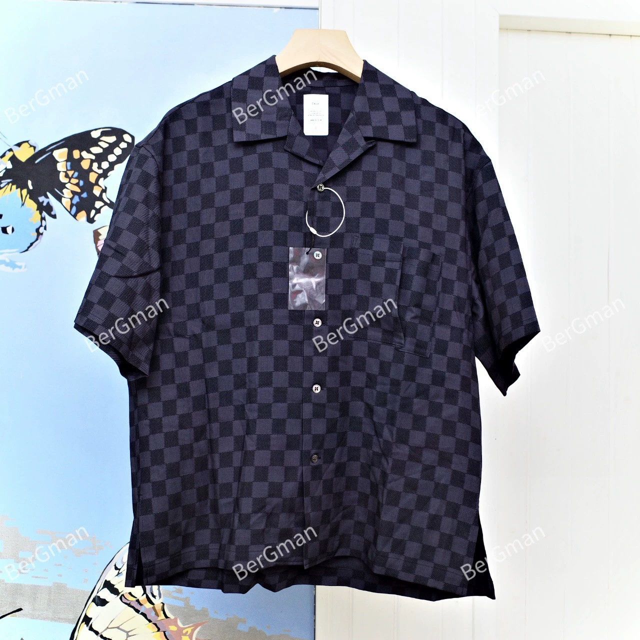 STUDIOUS Studious Wool Checkerboard Loose Short-Sleeve Shirt Size US M / EU 48-50 / 2 - 1 Thumbnail