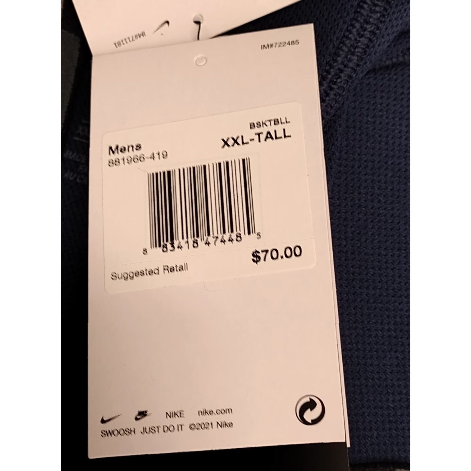 Nike Nike Pro Hyperstrong NBA Compression Shorts 2XL Blue Padded Athletic Mens Basketball Shor ts Size US 39 - 6 Thumbnail