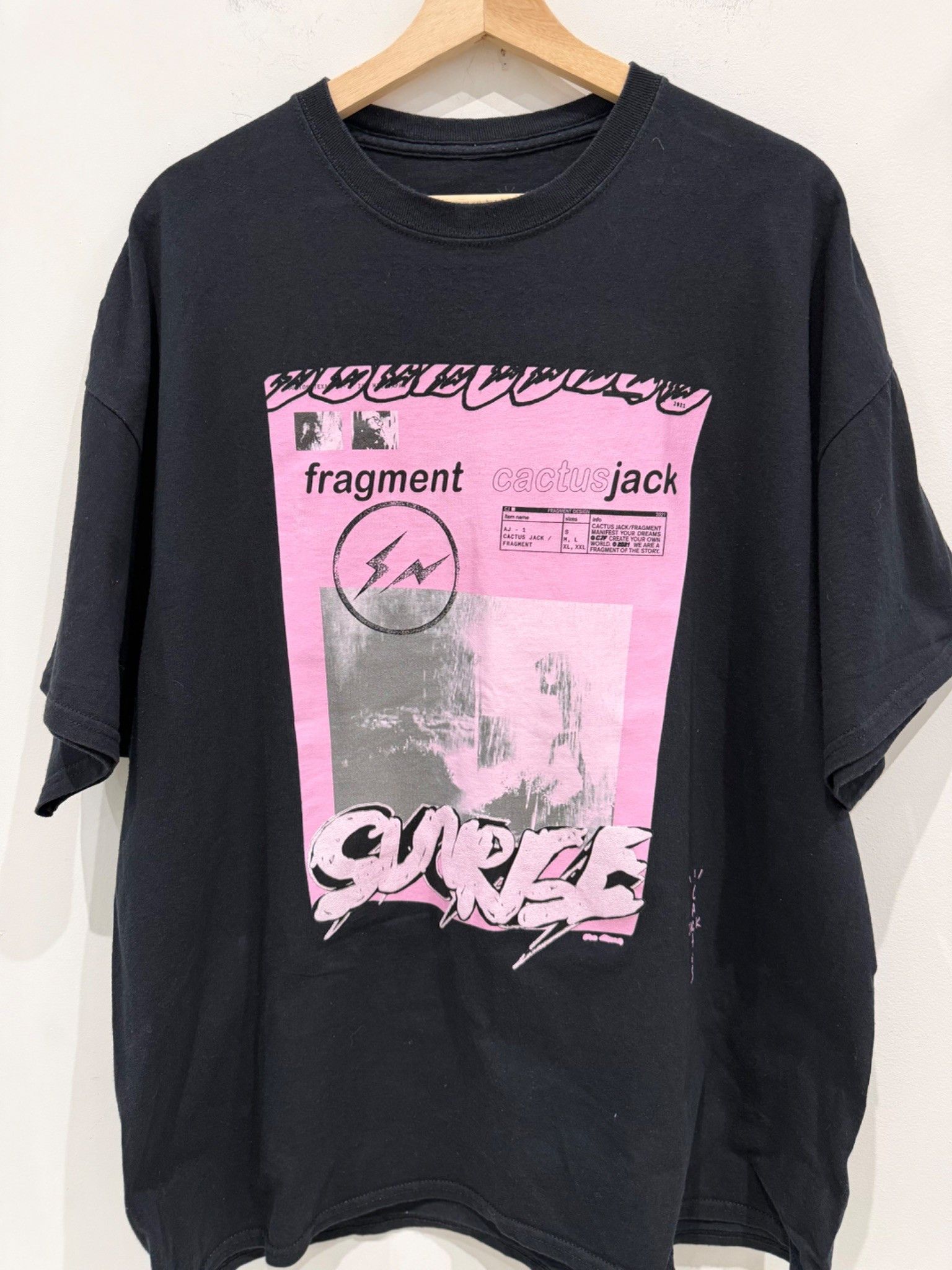 Travis Scott Cactus Jack by Travis Scott For Fragment Pink Sunrise Tee Bl Size US XL / EU 56 / 4 - 2 Thumbnail