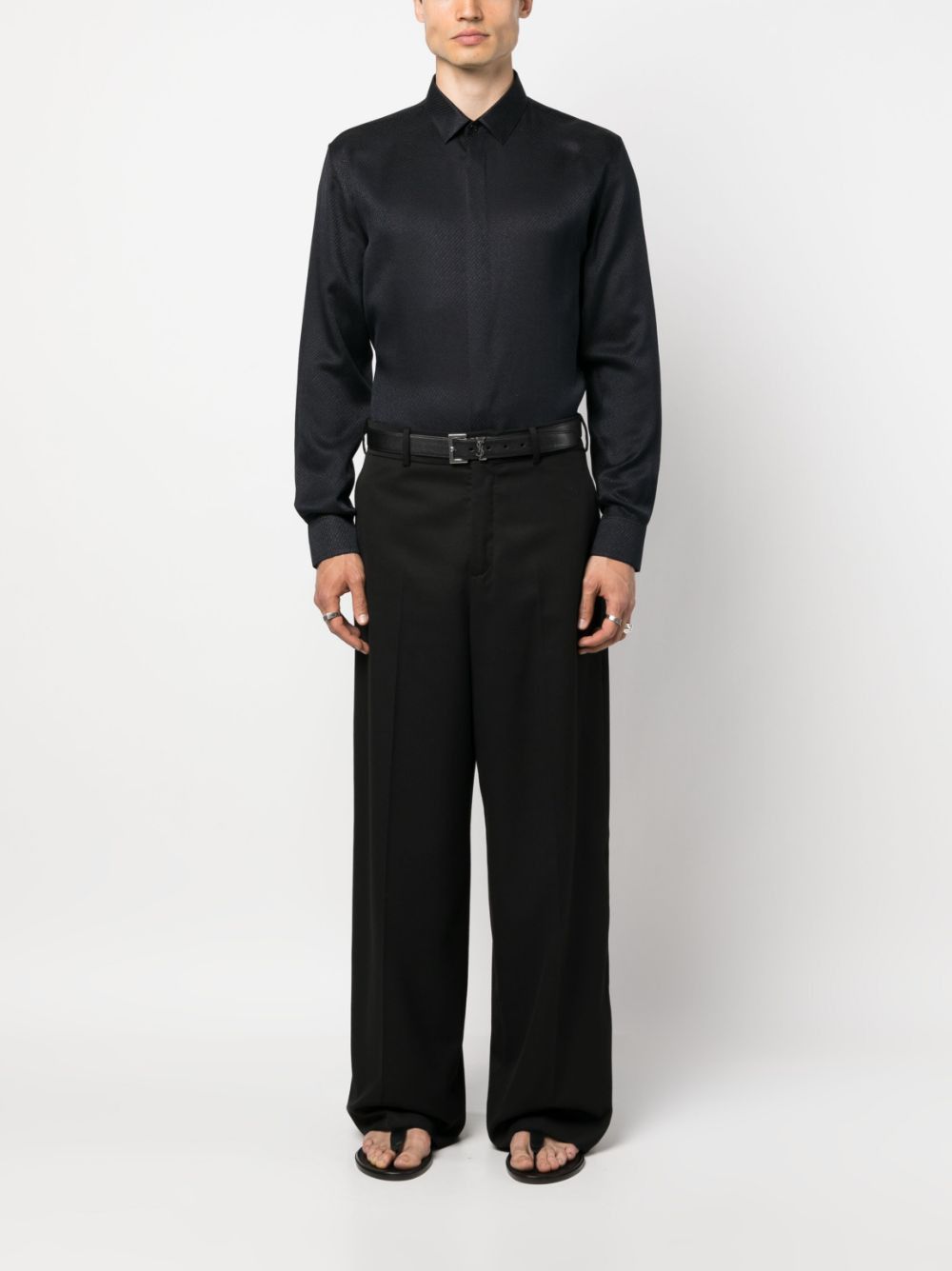 Saint Laurent Paris o1bcso1str1124 Shirt in Black Size US M / EU 48-50 / 2 - 2 Thumbnail