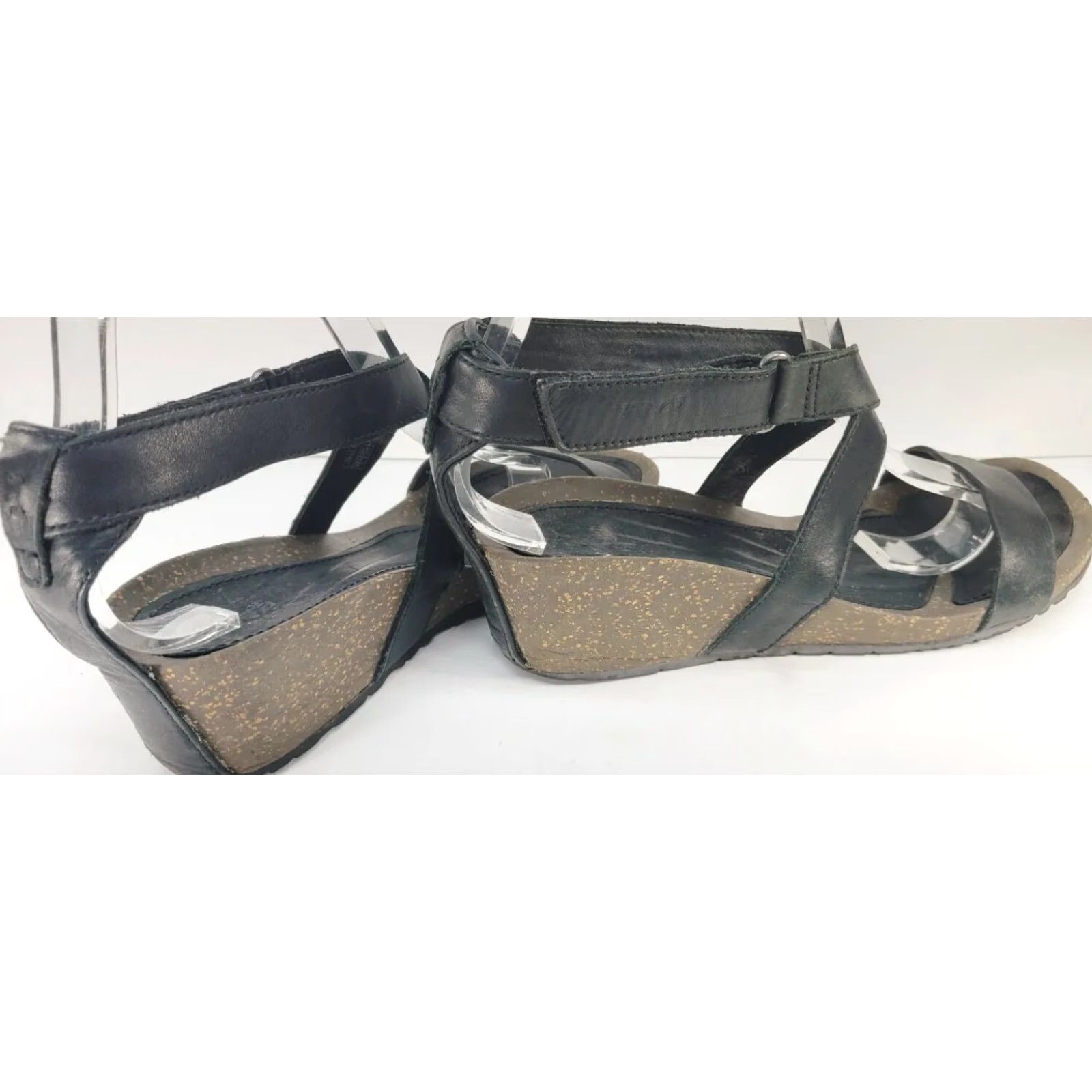Teva Teva Cabrillo Black Leather Strap Wedge Sandals Women Size 9M EU 40 S/N 1007732 Size US 9 / IT 39 - 4 Thumbnail