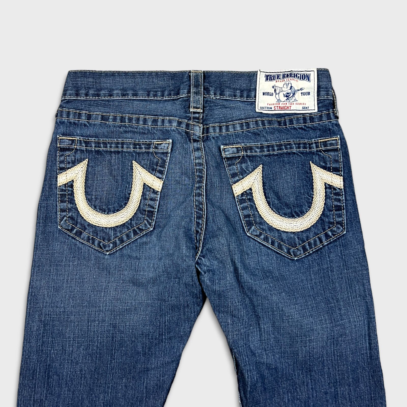 True Religion × Vintage True Religion Jeans 34x29 Straight World Tour USA Denim Pant Size US 34 / EU 50 - 6 Thumbnail