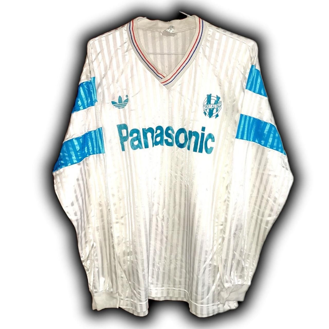 Adidas Olympique Olympic Marseille 1989 1990 1991 Home Shirt Jersey Size US XL / EU 56 / 4 - 1 Thumbnail