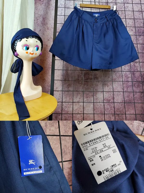 Burberry Burberry Women's Casual Navy Blue Cotton Blend Shorts Size 24" / US 00 / IT 34 - 1 Thumbnail