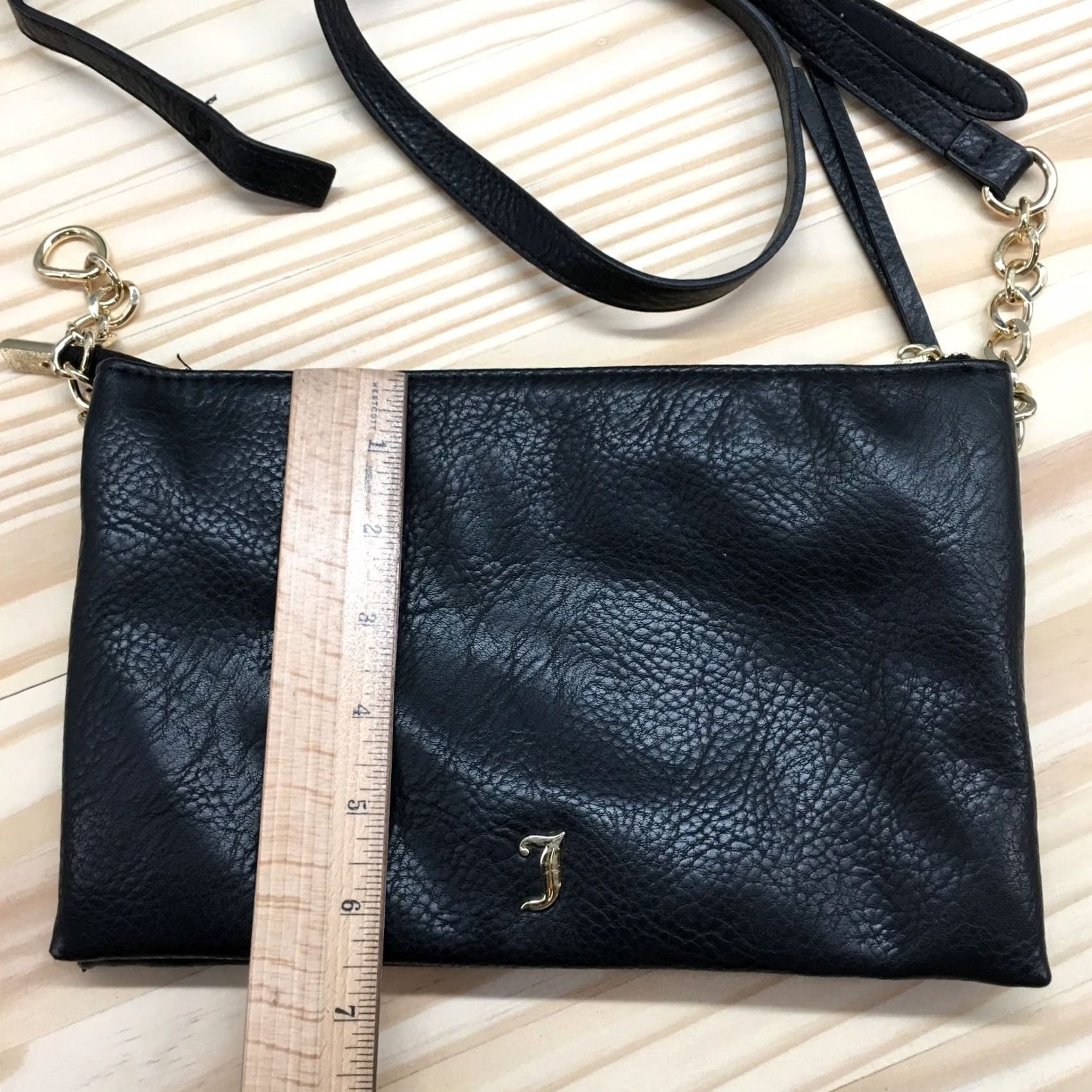 Juicy Couture Juicy Couture Black Crossbody Bag Adjustable Strap Faux Leather Casual Women Small Crossbody Bag Wristlet Size ONE SIZE - 2 Thumbnail