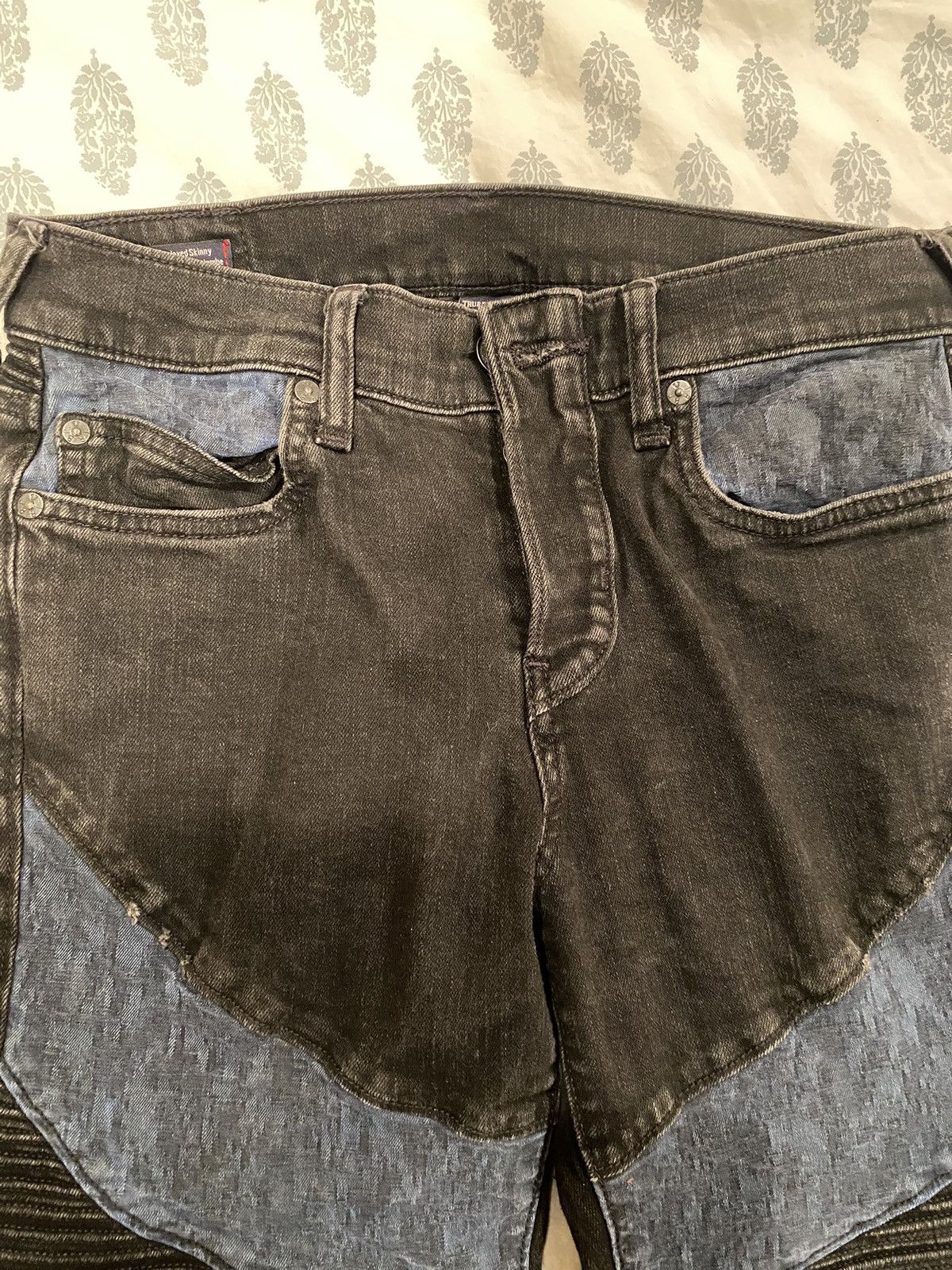 True Religion ROCCO SKINNY TWO TONE MOTO MENS JEAN Size US 29 - 8 Thumbnail
