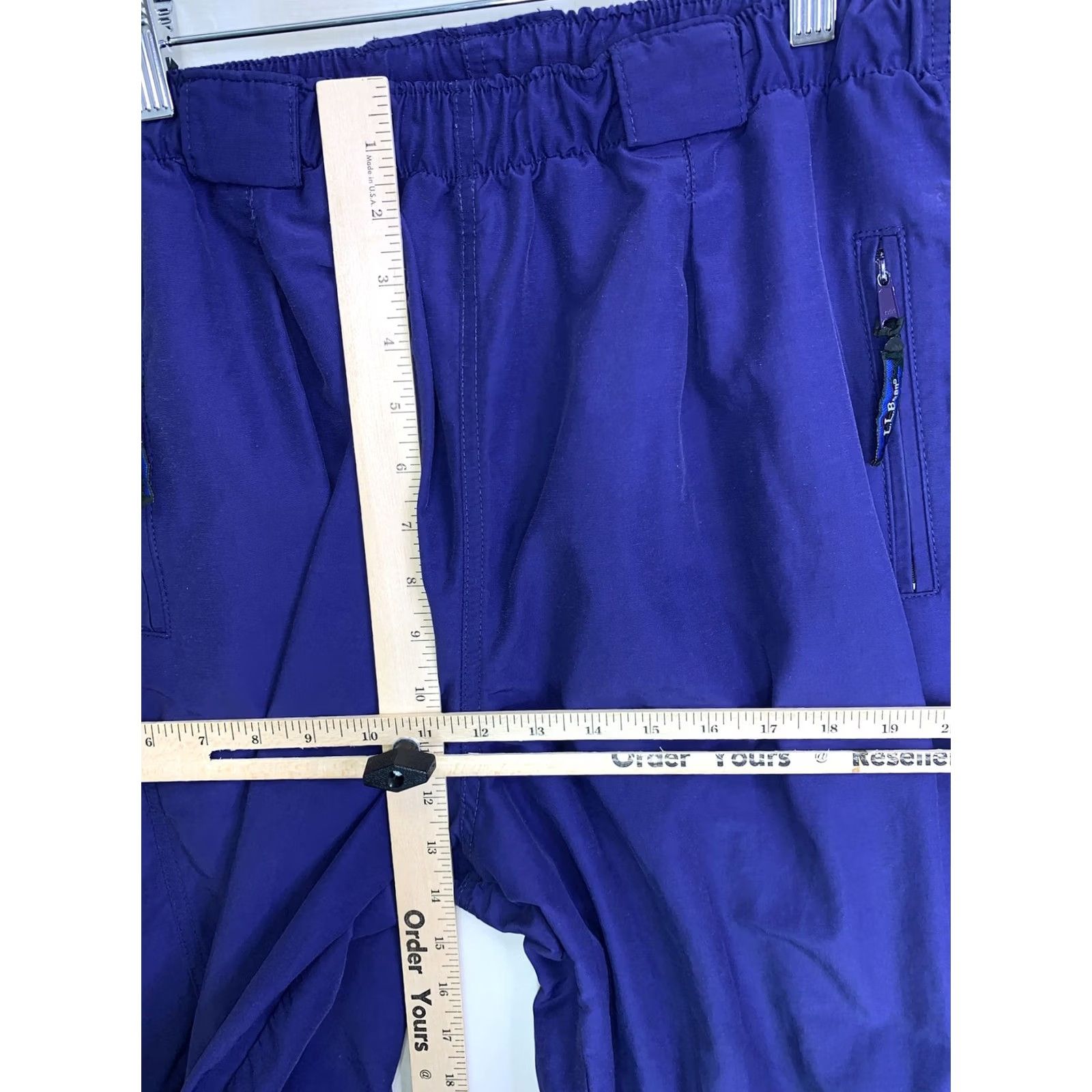 Vintage VINTAGE L.L. Bean Purple Tapered Nylon Zip Ankle Track Pants Pull On Adult Large Size US 33 - 5 Thumbnail