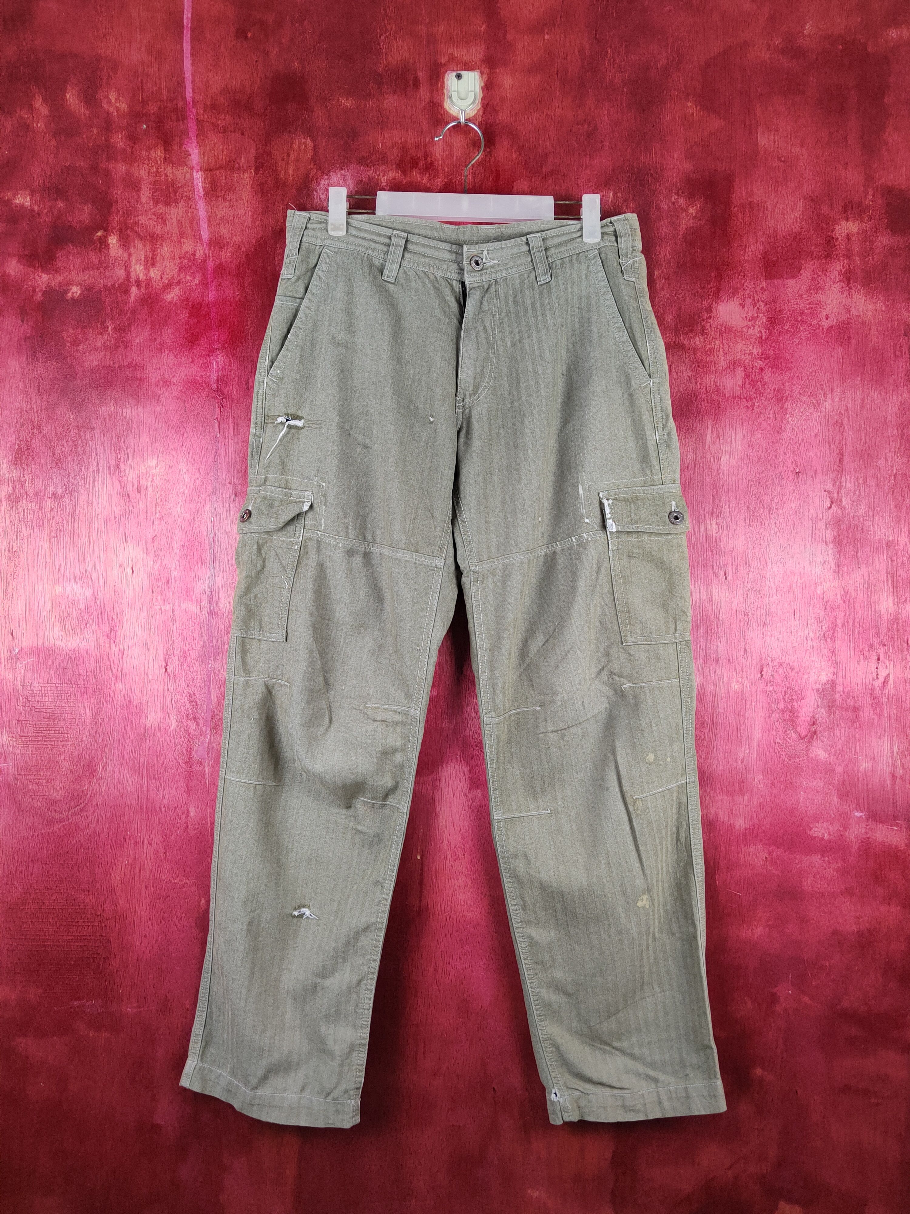 image of Vintage Dogman Olive Multipocket Tactical Cargo Pants S1495 in Olive Green, Men's (Size 31)