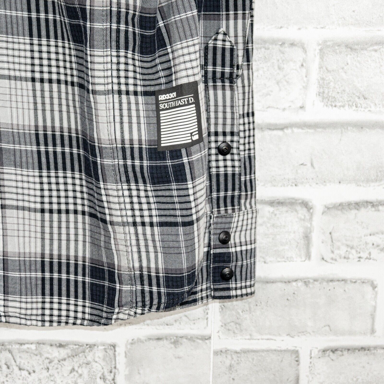 G-Star G Star RAW Men's Zip & Snap Button up Shirt Gray Plaid Small Size US S / EU 44-46 / 1 - 8 Thumbnail