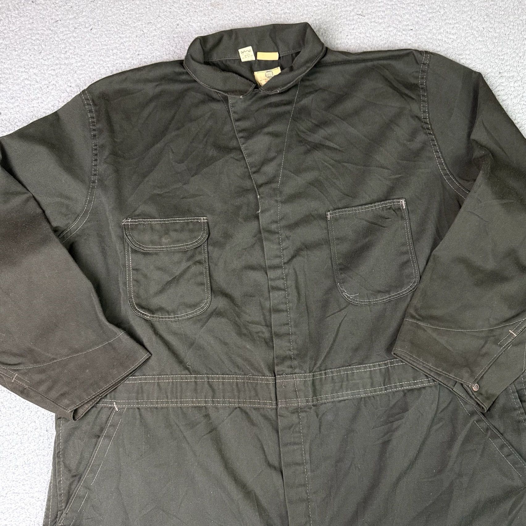 Wrangler VINTAGE Big Ben Wrangler Denim Coveralls Mens 2XL 50 Regular Green Distressed 90s Workwear Casual Denim Coveralls Mens Size US 39 - 3 Thumbnail