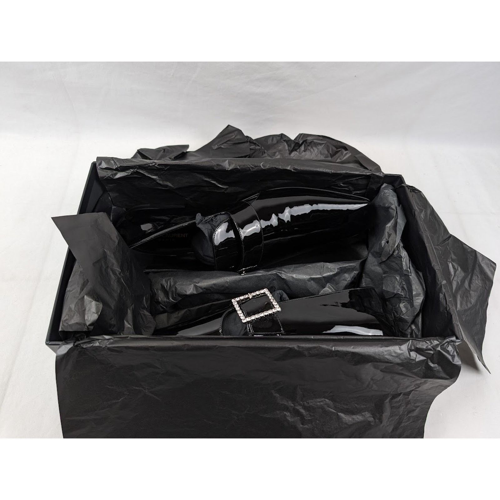 Saint Laurent Paris o1rshd1 Vernice Grupy Tristan Slipper in Nero Size US 11 / EU 44 - 17 Thumbnail