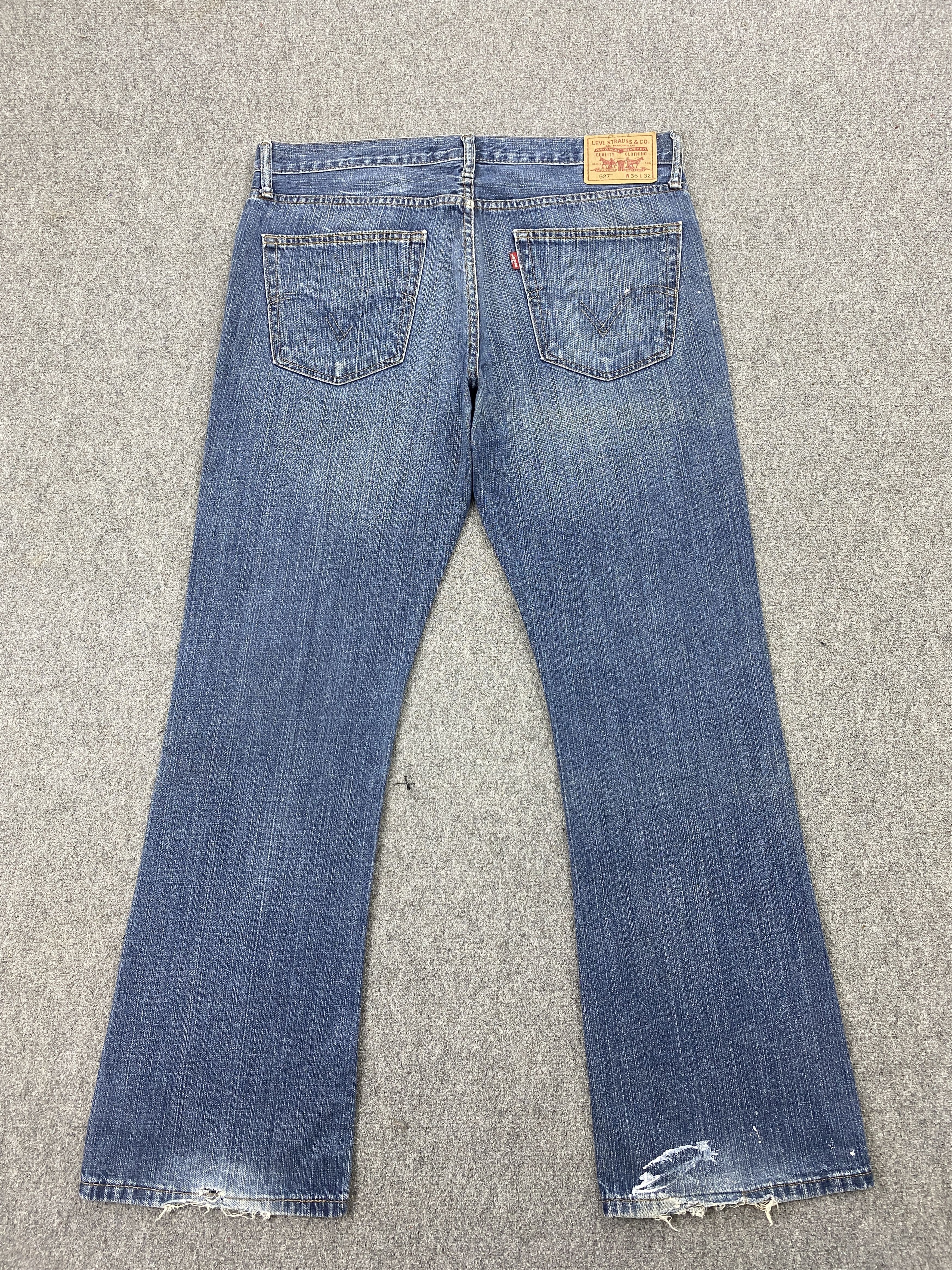 Levi's × Vintage Vintage Levi's 527 Distressed Bootcut Jeans Size US 38 / EU 54 - 3 Thumbnail