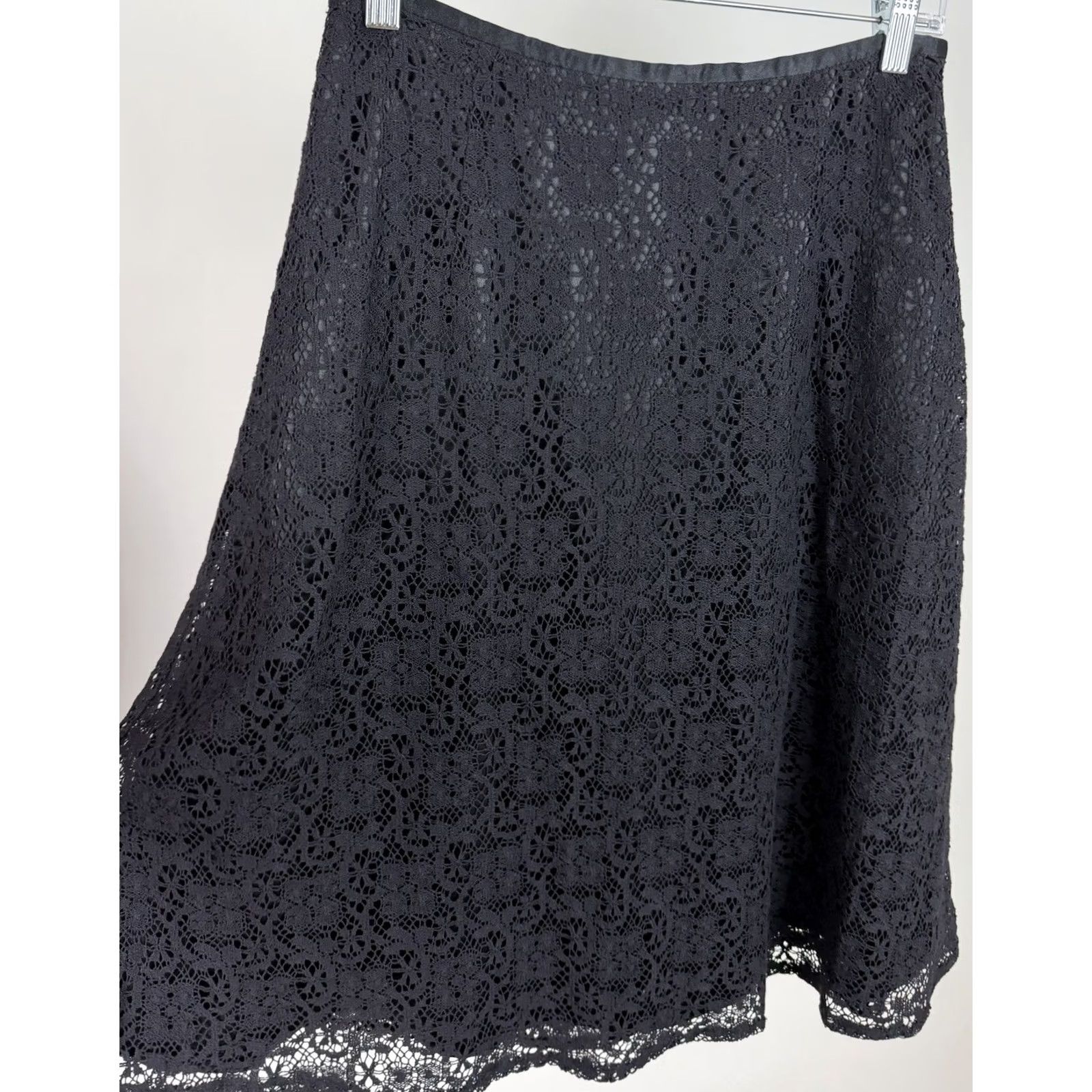 Talbots VINTAGE Talbots Skirt Womens 4 Midi Black Lace Satin Lining NWT 90s Bohemian Retro Gothic Size 27" / US 4 / IT 40 - 5 Thumbnail