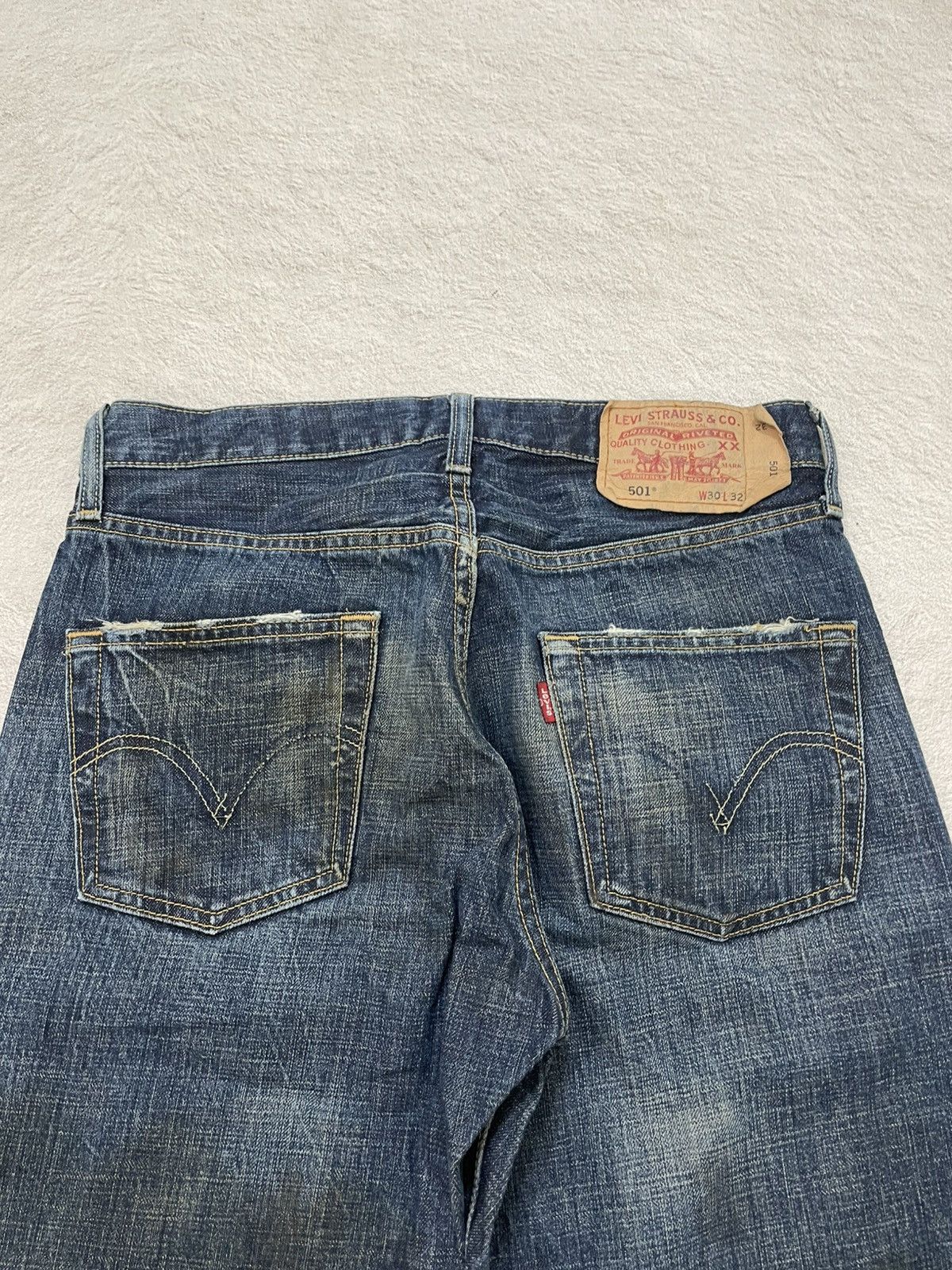 Japanese Brand 00s Kapital 501 Mudwash Raw Denim Ripped Jeans Y2K Hysteric Size US 30 / EU 46 - 10 Thumbnail
