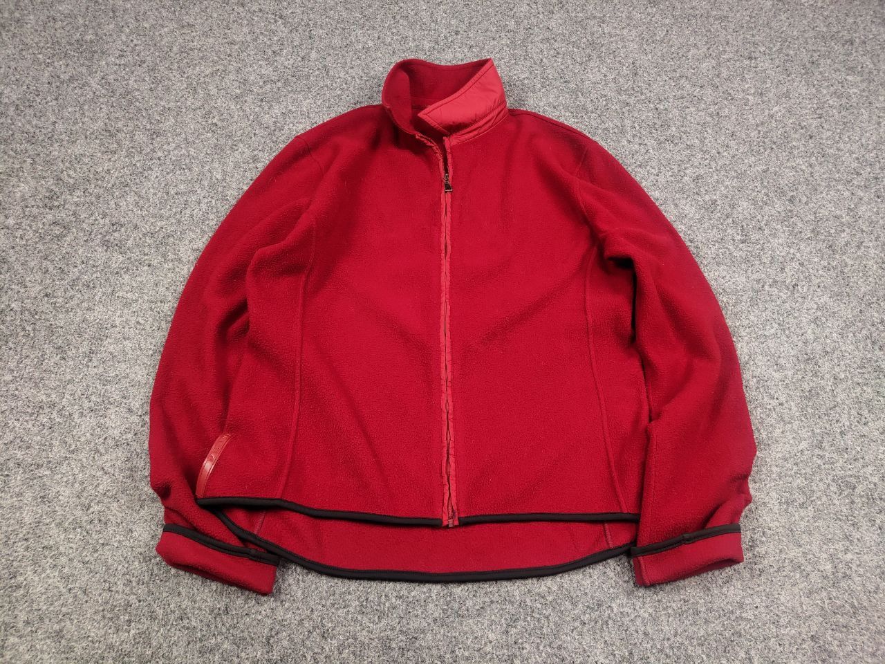 Prada Vintage 00's Prada Archive Red Fleece Full Zip Pullover Size XL / US 12-14 / IT 48-50 - 2 Thumbnail