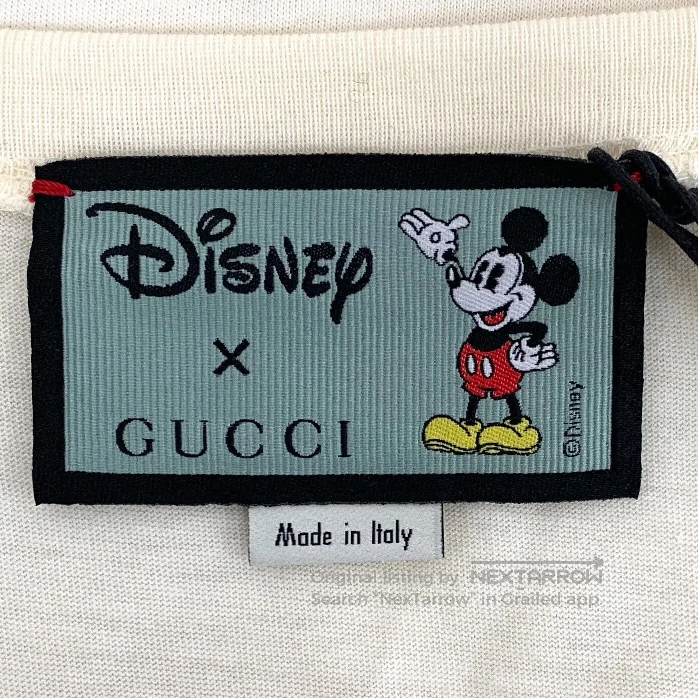 Gucci Guicci Beige Mickey Mouse Letter Printed Cotton Crew Neck Size US XS / EU 42 / 0 - 6 Thumbnail