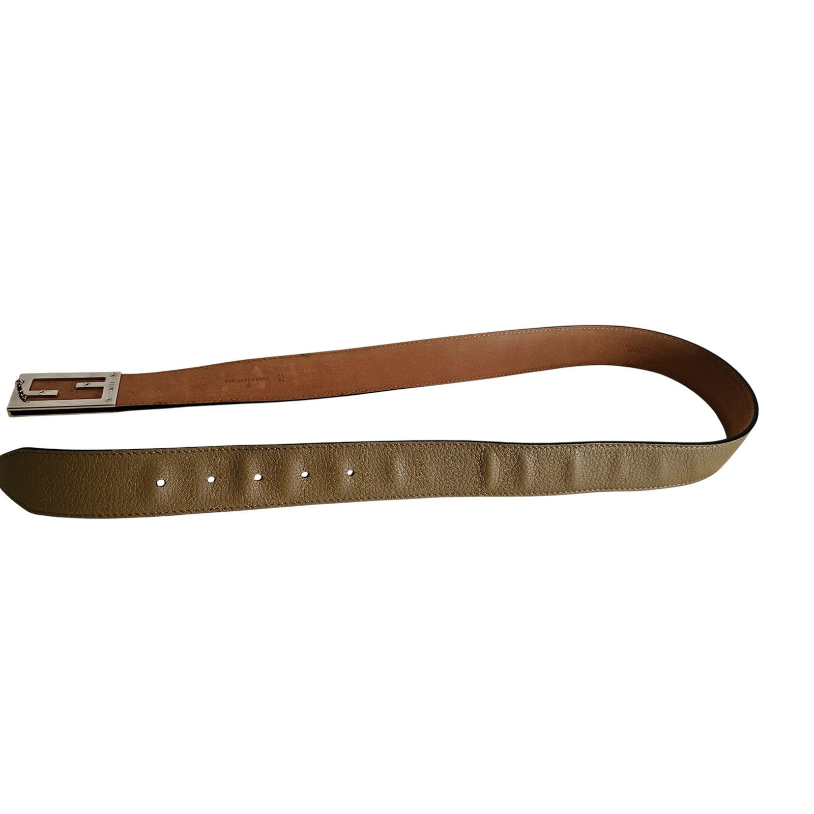 Fendi FENDI Baguette Sand Brown Calf Leather Silver Hardware Belt Size ONE SIZE - 9 Thumbnail
