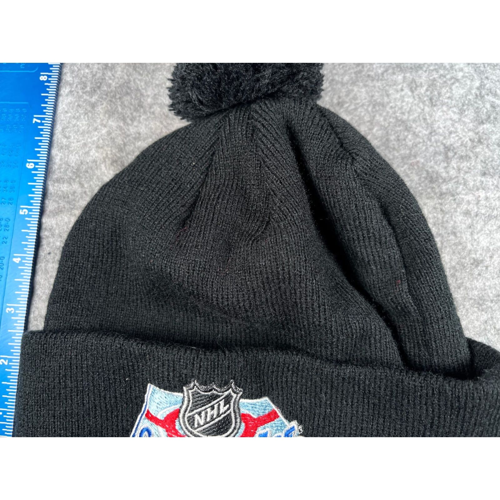 NHL NHL Center Ice Beanie Toque Adult One Size Black Knit 100% Acrylic Pom Cable Hat Mens Beanie Black Size ONE SIZE - 3 Thumbnail