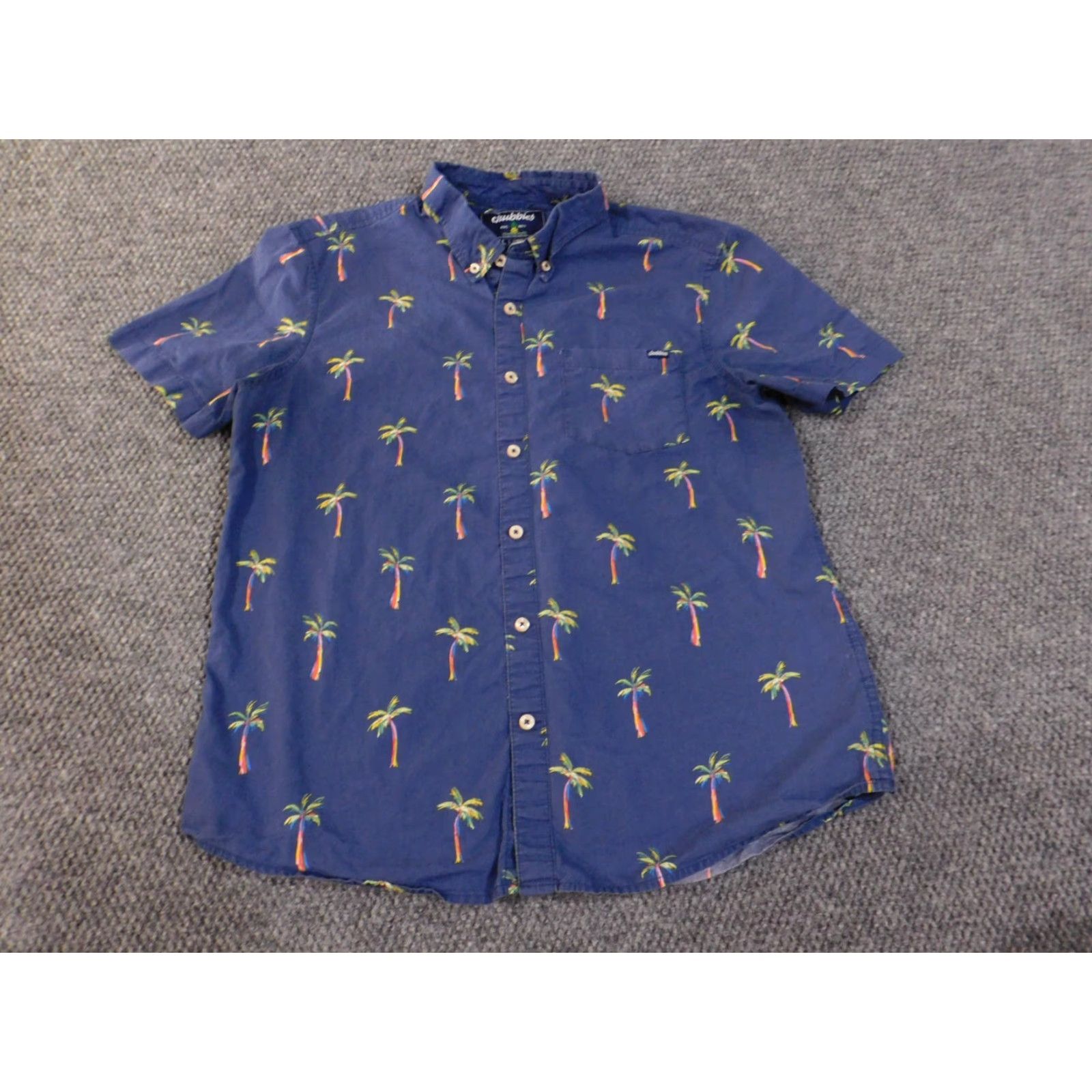 Chubbies chubbies Shirt Large Mens Blue Palm Trees Button-Up Vacation Casual Short Sleeve Size US L / EU 52-54 / 3 - 3 Thumbnail