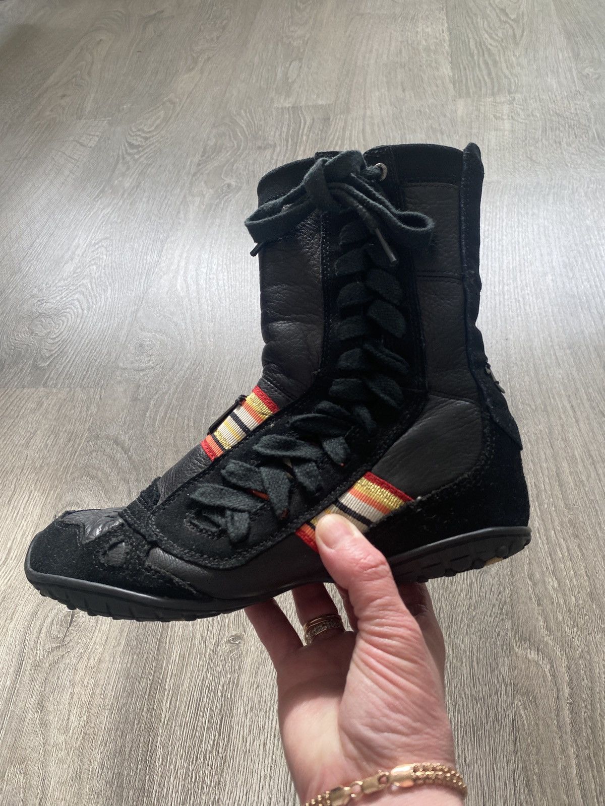 Diesel × Vintage Vintage Diesel Izuu Boxer High Leather boots biker /Wrestlin Size US 7 / IT 37 - 10 Thumbnail