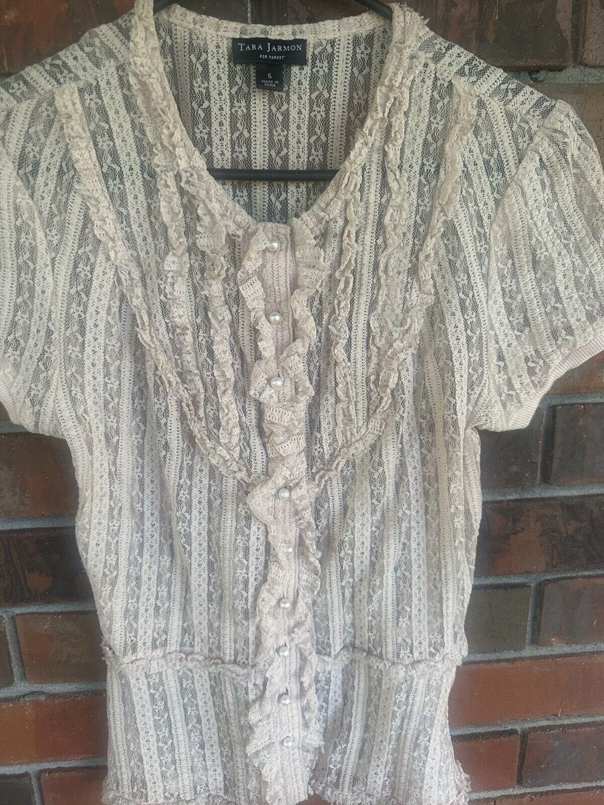 Designer womens career blouse small Tara Jarmon Lace Size S / US 4 / IT 40 - 2 Thumbnail