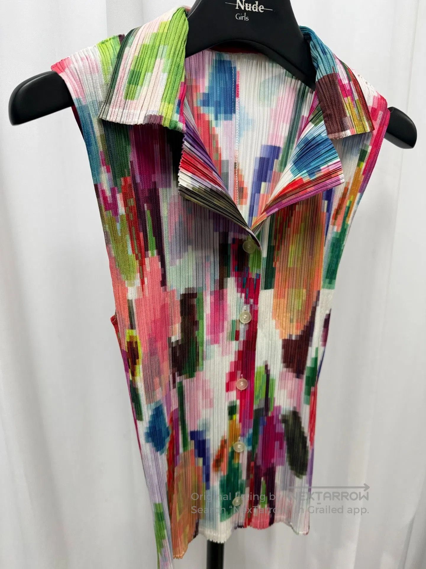 Pleats Please Issey Miyake Pleats Please Issey Miyake Mosaic Sleeveless Shirt. Size L / US 10 / IT 46 - 2 Thumbnail