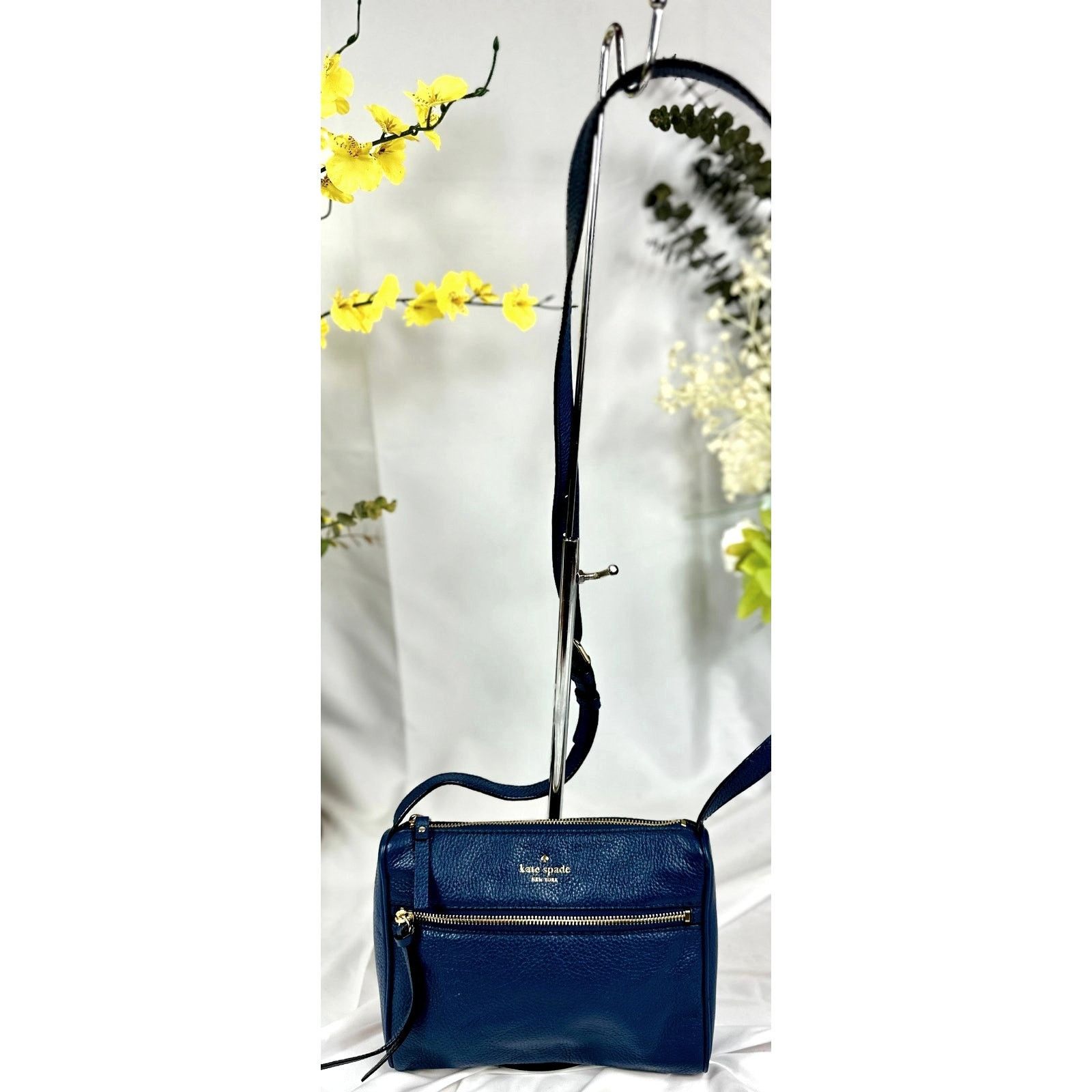 Kate Spade Kate Spade Pebbled Leather Top Zip Crossbody Sapphire Size ONE SIZE - 4 Thumbnail