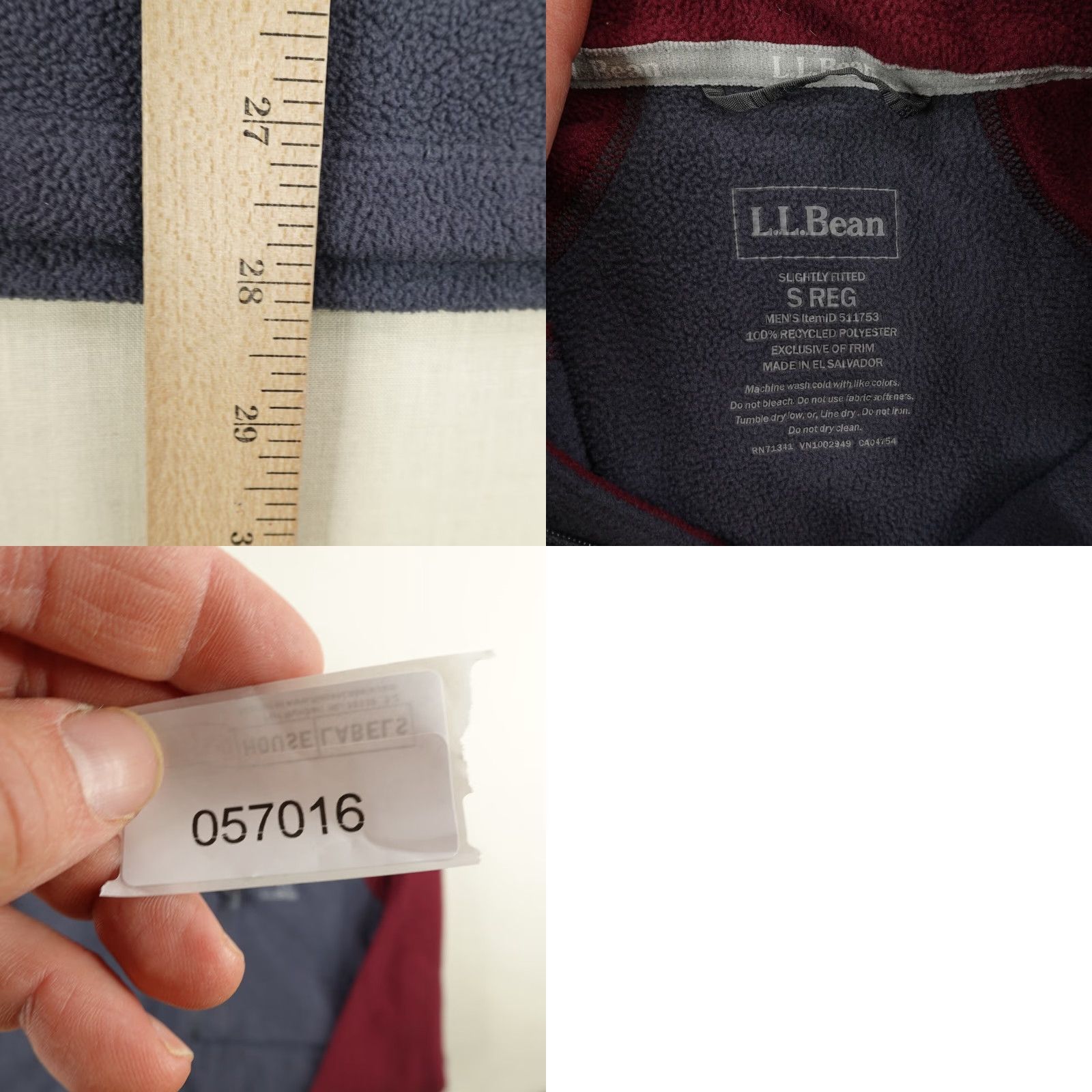 Vintage LL Bean Sweater Men Small Gray Trail Fleece 1/2 Zip Pullover Slightly Fitted Size US S / EU 44-46 / 1 - 8 Thumbnail