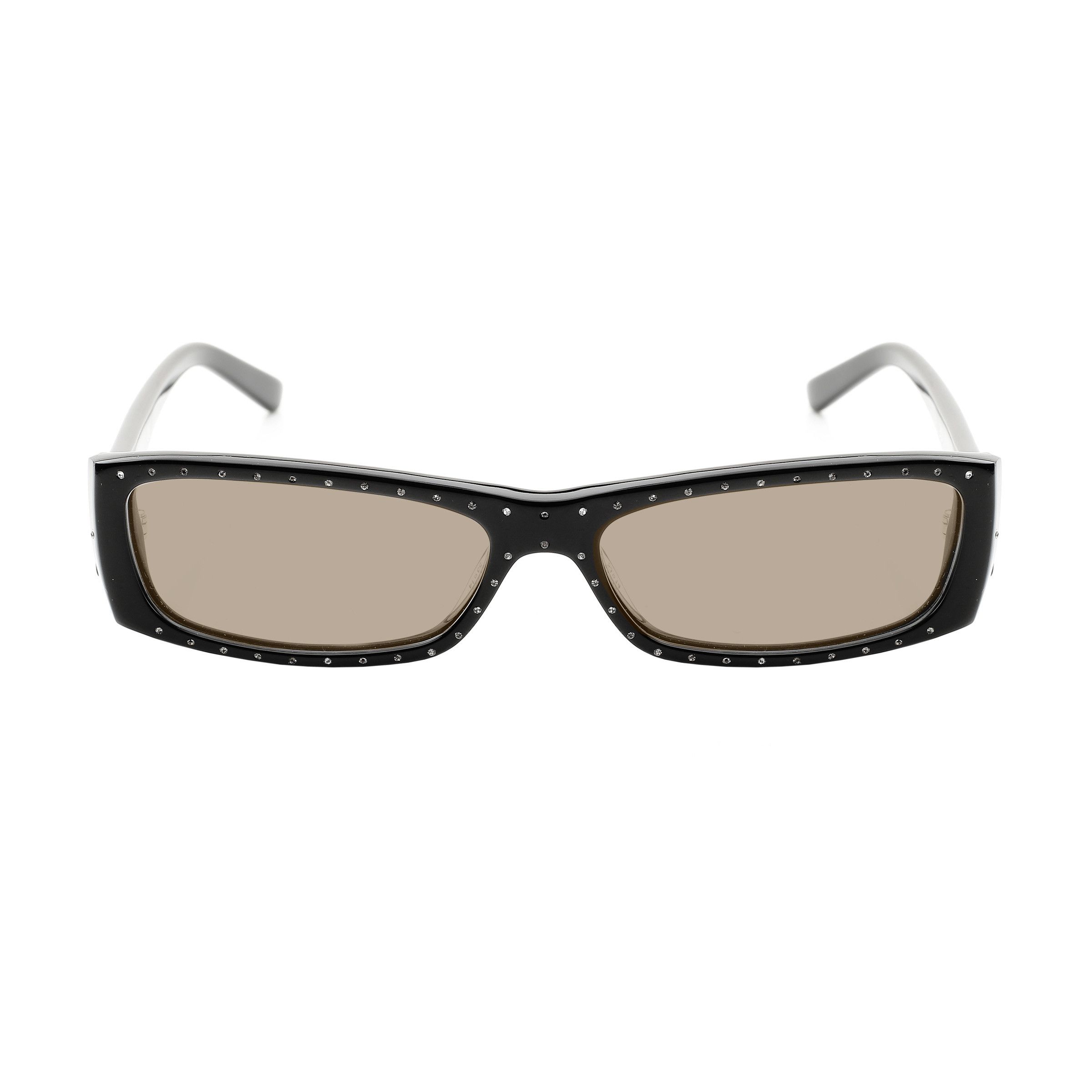 Valentino Valentino '00s Black Crystals Plastic Flat Sunglasses Size ONE SIZE - 3 Thumbnail
